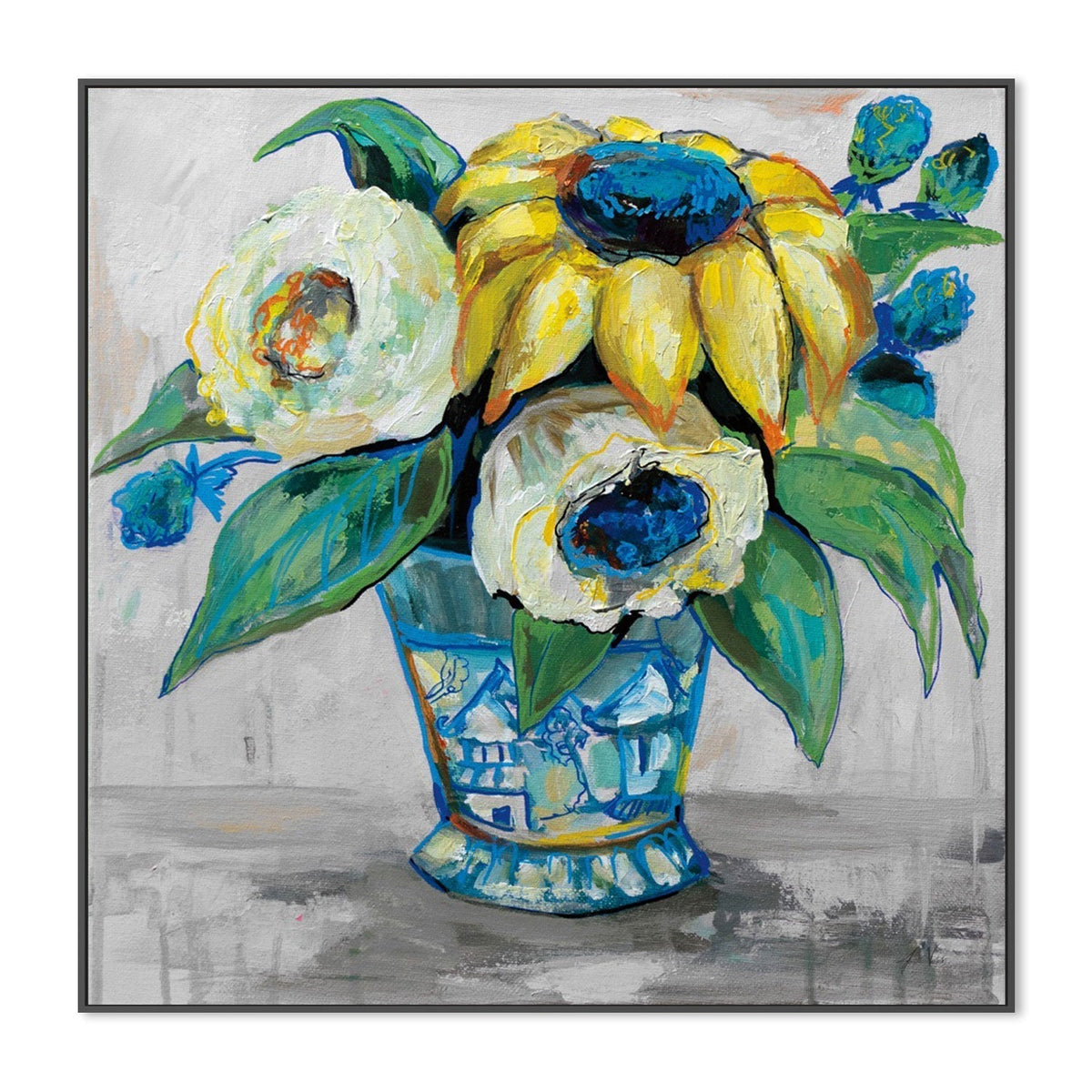 wall-art-print-canvas-poster-framed-Ginger Jar Gray, Style B-by-Jeanette Vertentes-Gioia Wall Art