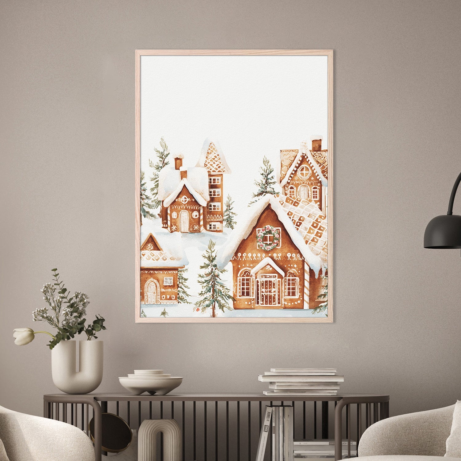 wall-art-print-canvas-poster-framed-Gingerbread Village-7