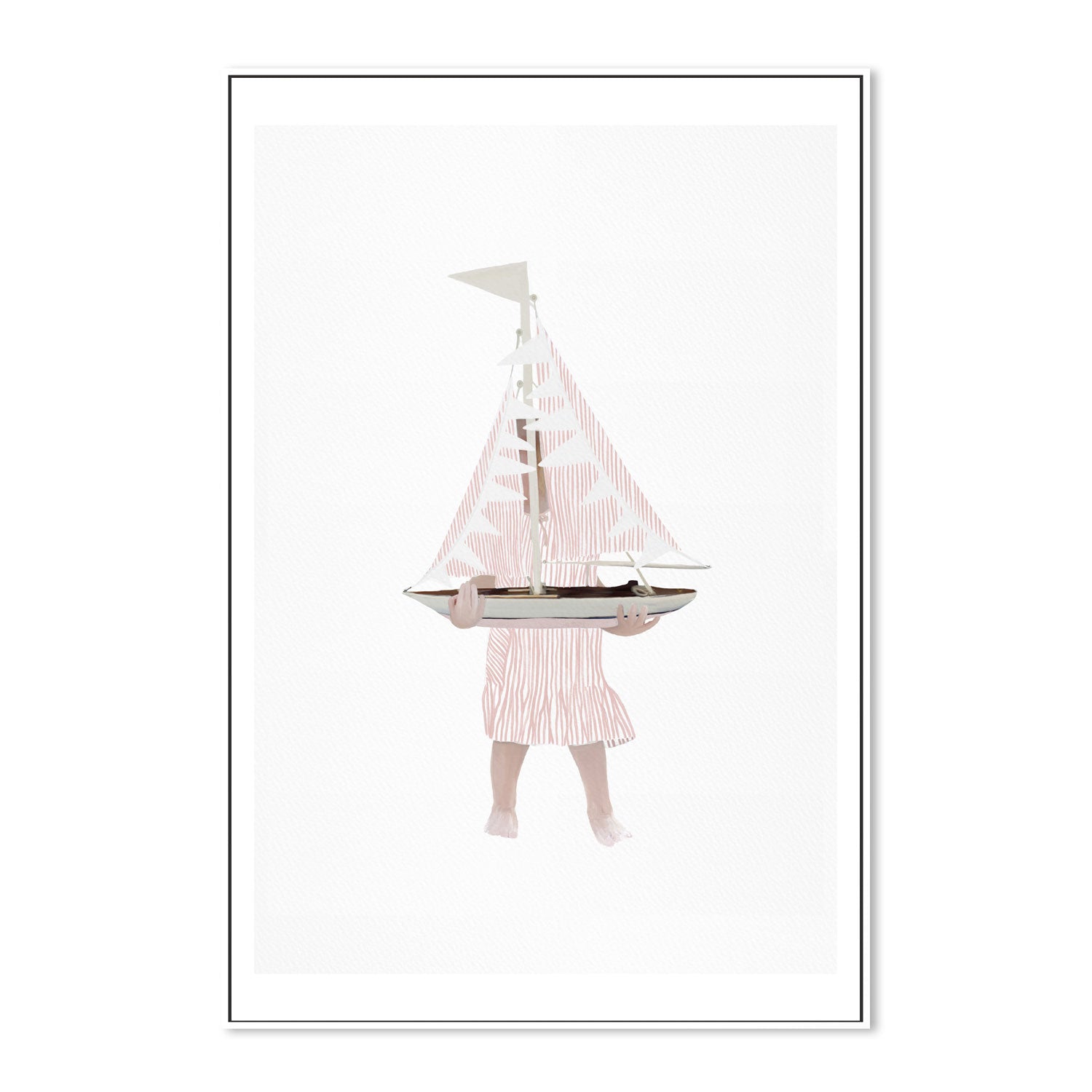 wall-art-print-canvas-poster-framed-Girl Holding Saiboat Pink , By Leah Straatsma-5