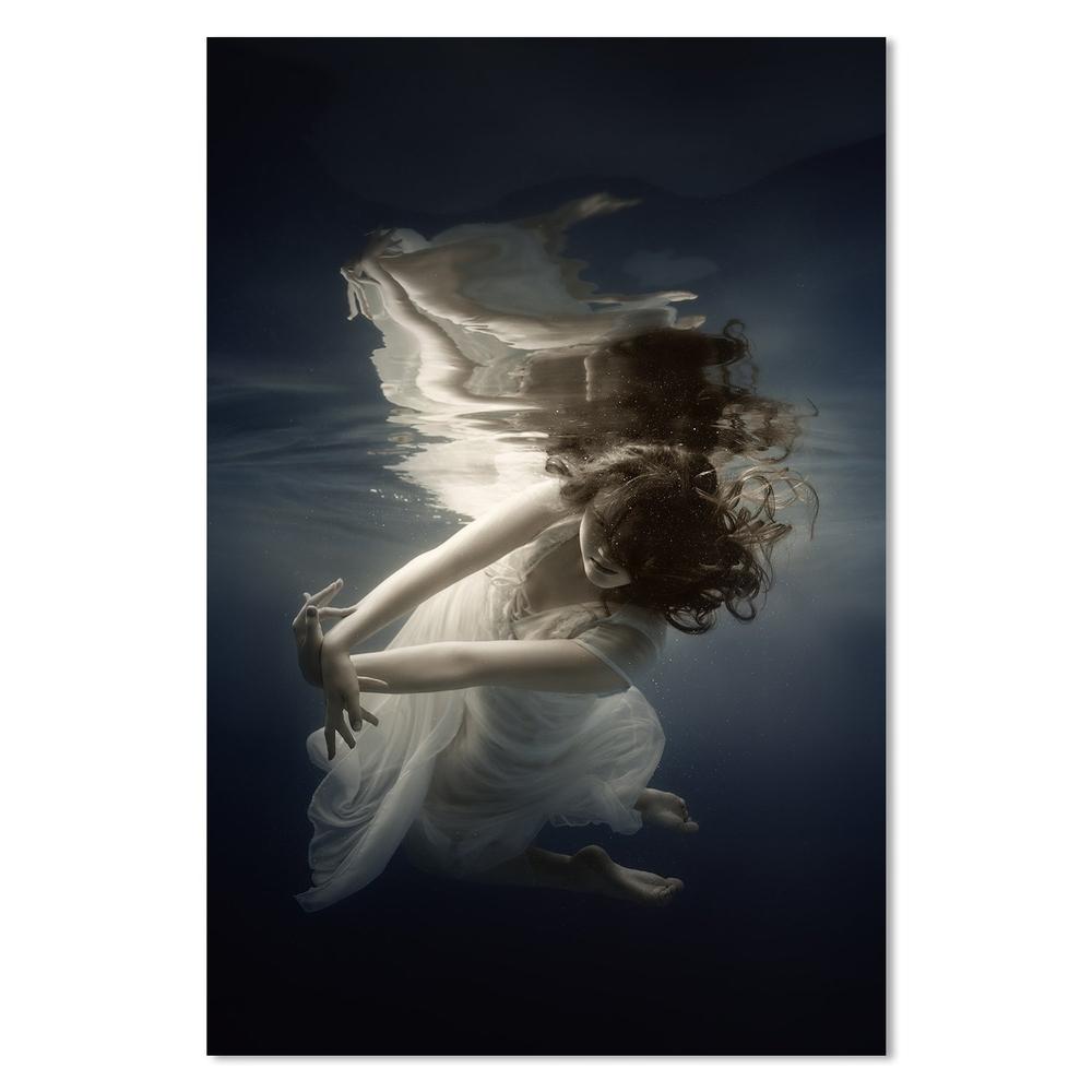wall-art-print-canvas-poster-framed-Girl In The Dress Underwater, By Dmitry Laudin-by-Plus X Studio-Gioia Wall Art