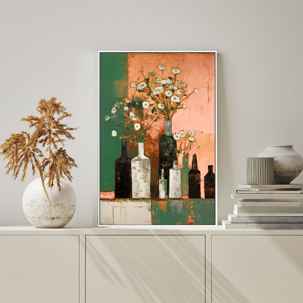 wall-art-print-canvas-poster-framed-Glass Bottle Vases, Style A , By Treechild-GIOIA-WALL-ART