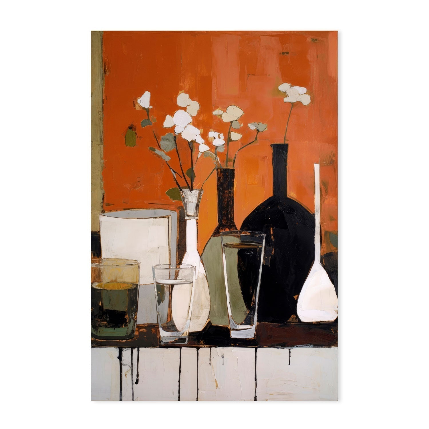 wall-art-print-canvas-poster-framed-Glass Bottle Vases, Style B , By Treechild-GIOIA-WALL-ART
