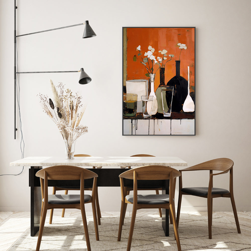 wall-art-print-canvas-poster-framed-Glass Bottle Vases, Style B , By Treechild-GIOIA-WALL-ART
