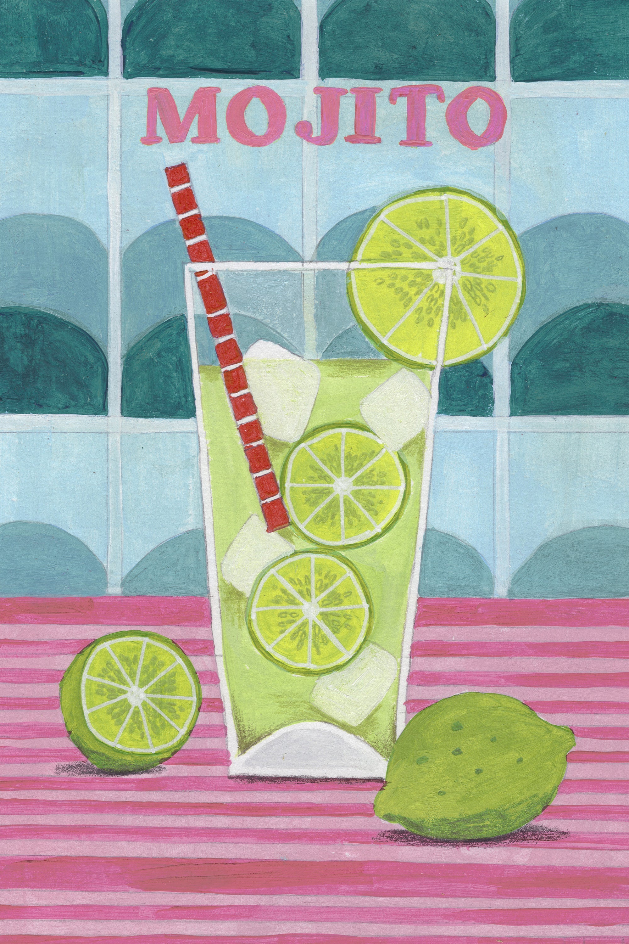 wall-art-print-canvas-poster-framed-Glass of Mjito-1