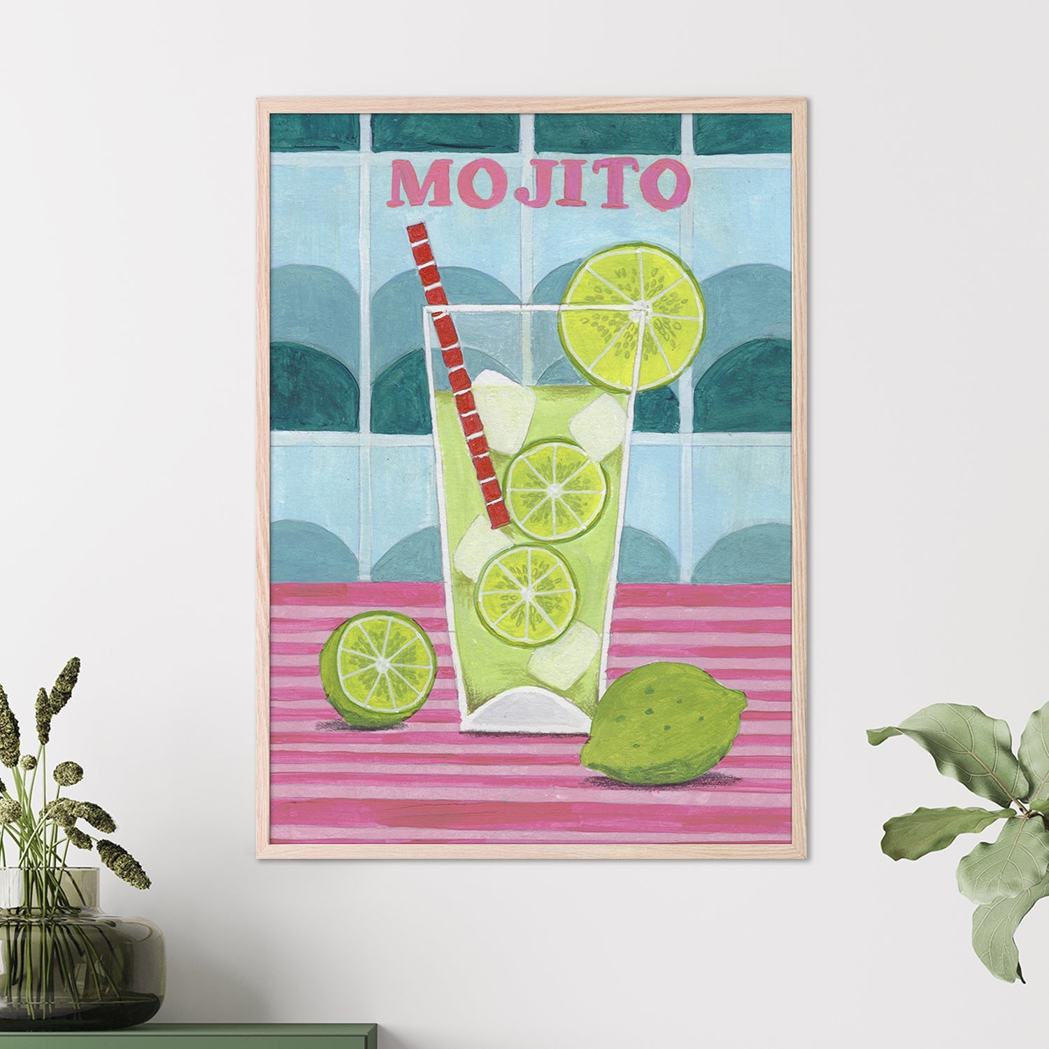 wall-art-print-canvas-poster-framed-Glass of Mjito-2