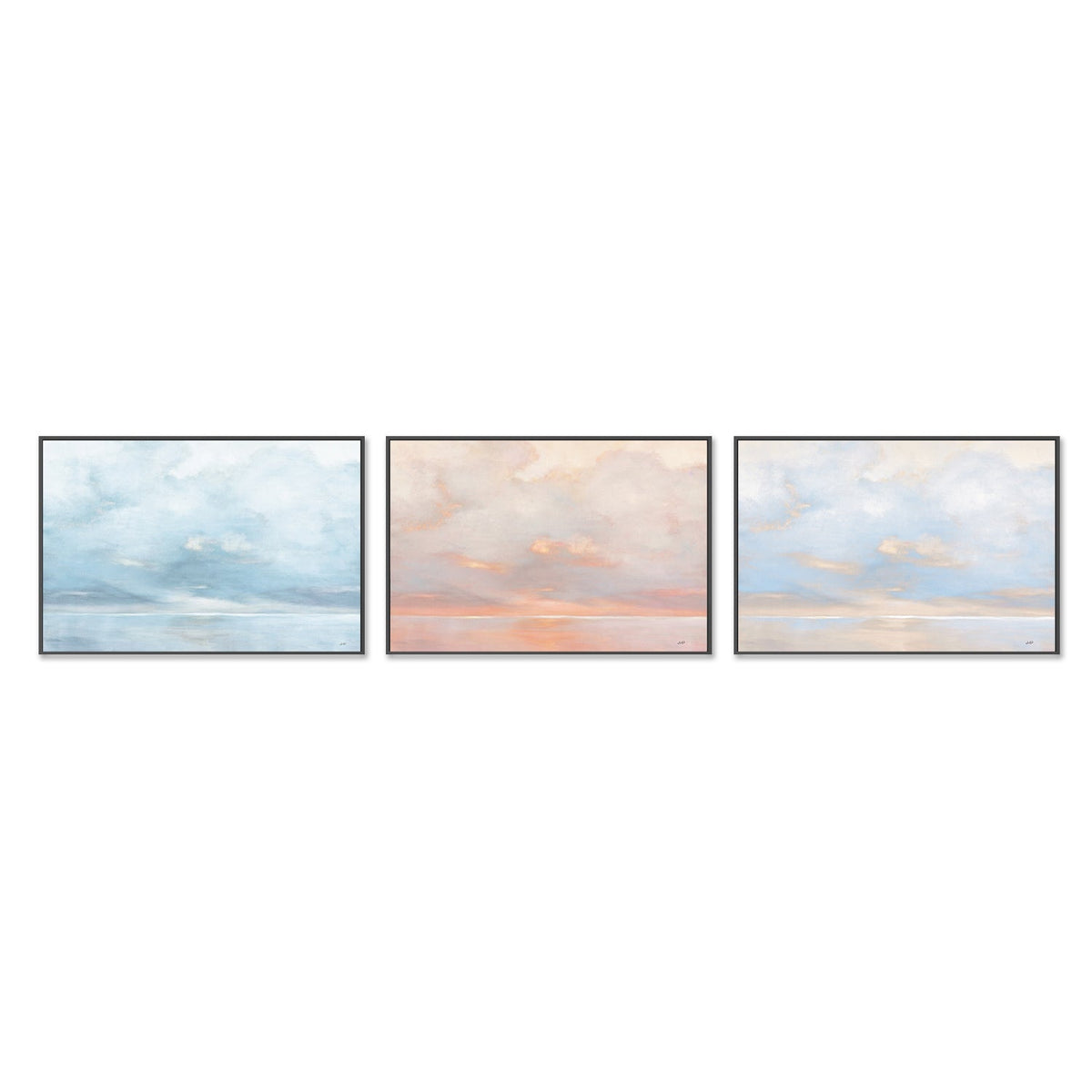 wall-art-print-canvas-poster-framed-Glint on the horizon, Set of 3-by-Julia Purinton-Gioia Wall Art