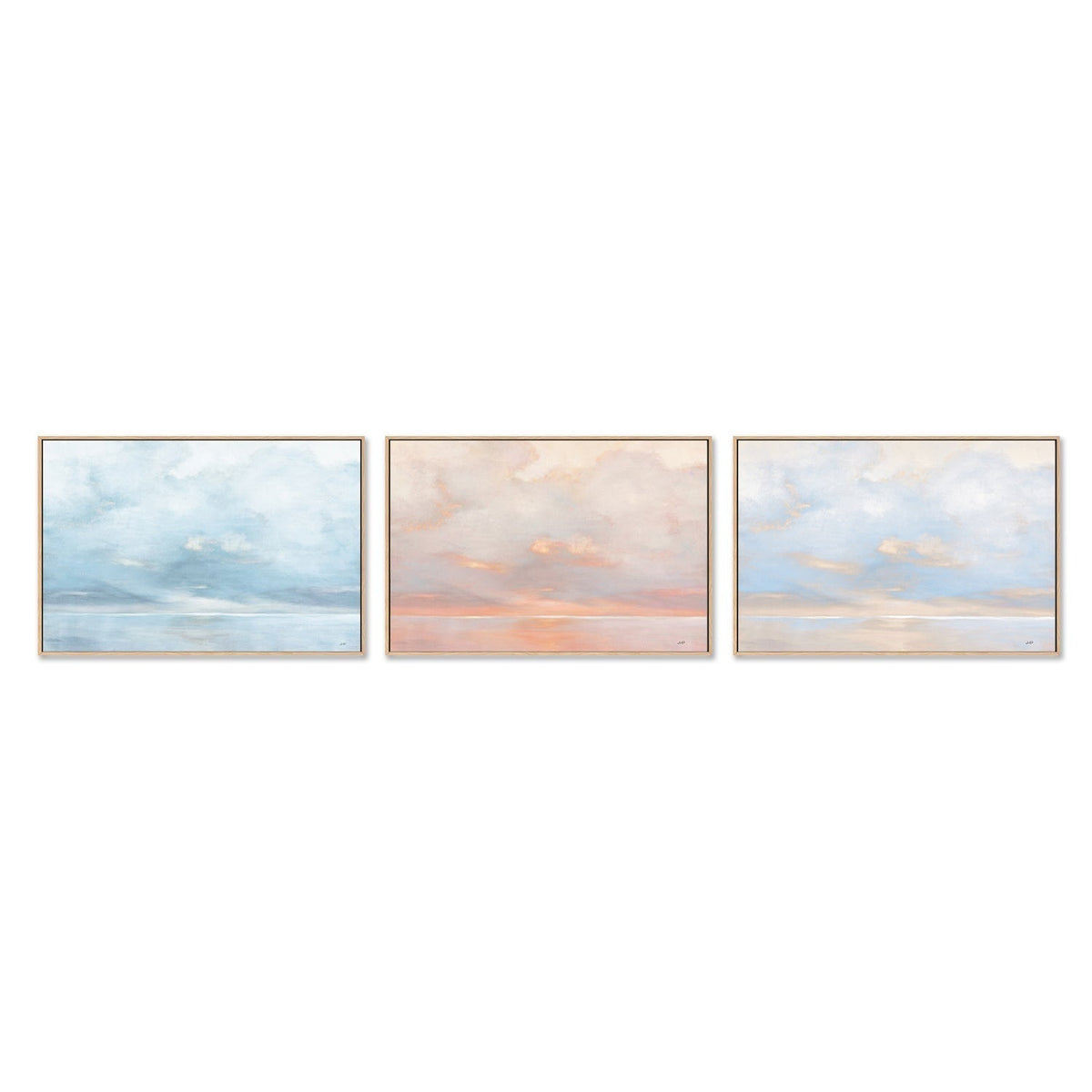 wall-art-print-canvas-poster-framed-Glint on the horizon, Set of 3-by-Julia Purinton-Gioia Wall Art