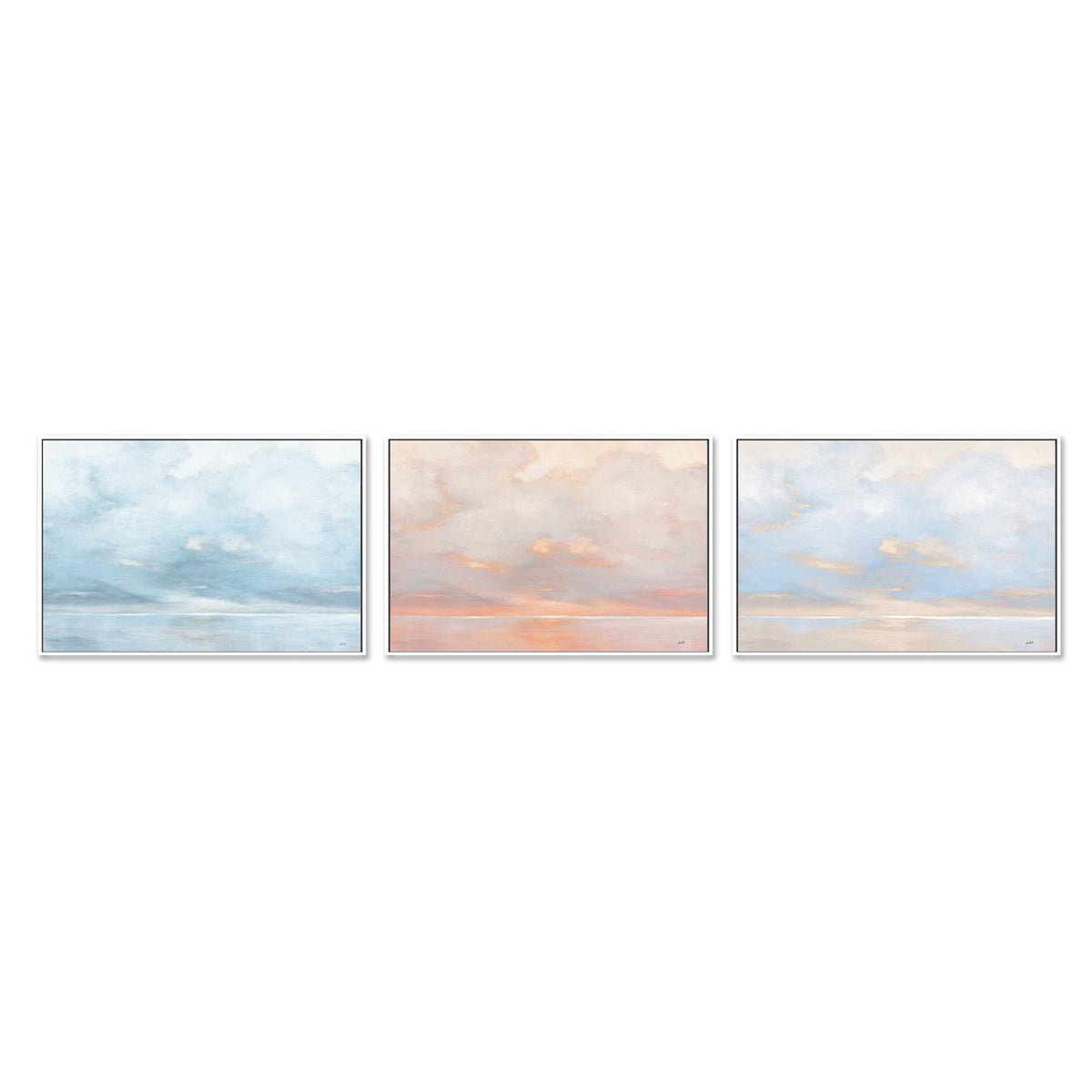 wall-art-print-canvas-poster-framed-Glint on the horizon, Set of 3-by-Julia Purinton-Gioia Wall Art