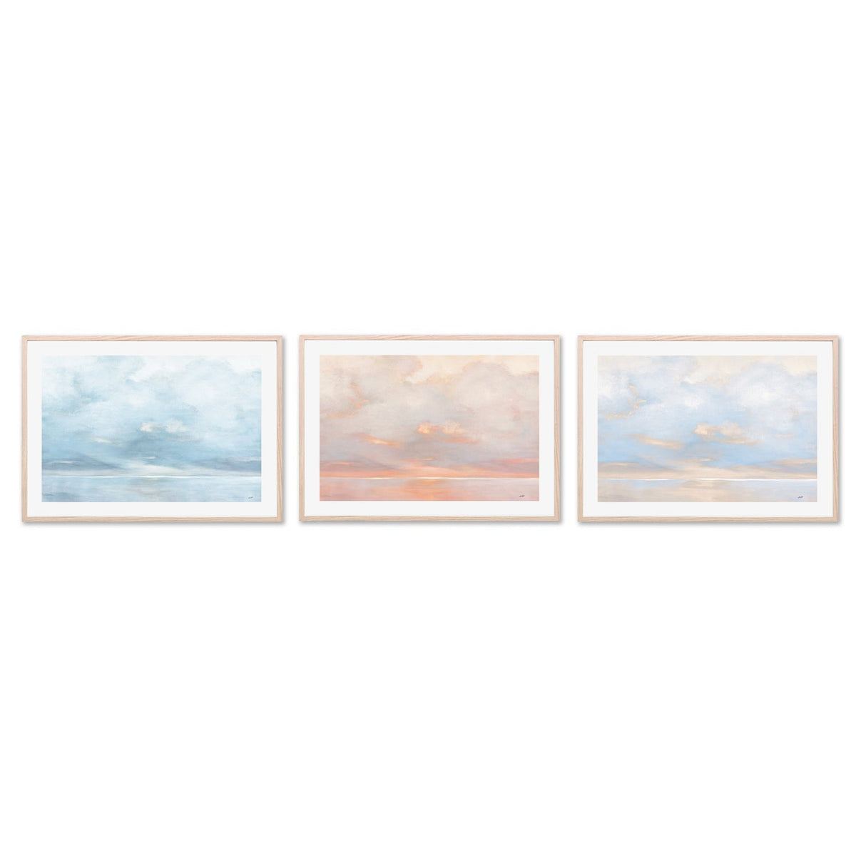 wall-art-print-canvas-poster-framed-Glint on the horizon, Set of 3-by-Julia Purinton-Gioia Wall Art