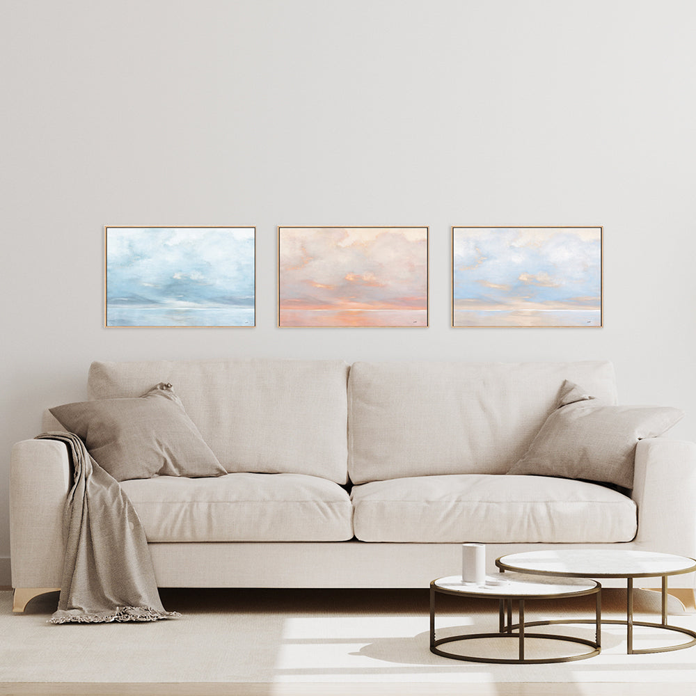 wall-art-print-canvas-poster-framed-Glint on the horizon, Set of 3-by-Julia Purinton-Gioia Wall Art
