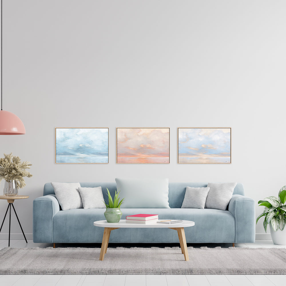 wall-art-print-canvas-poster-framed-Glint on the horizon, Set of 3-by-Julia Purinton-Gioia Wall Art
