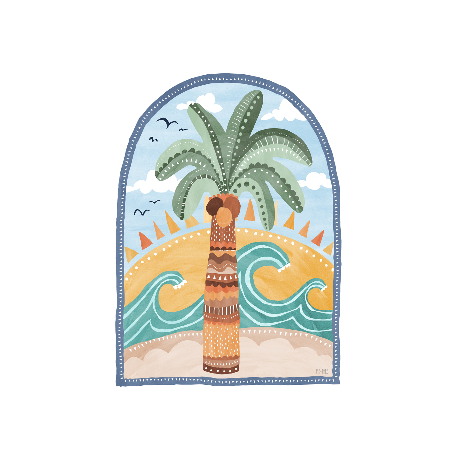 wall-art-print-canvas-poster-framed-Going Coconuts Palm Tree , By Pip and Phee-1