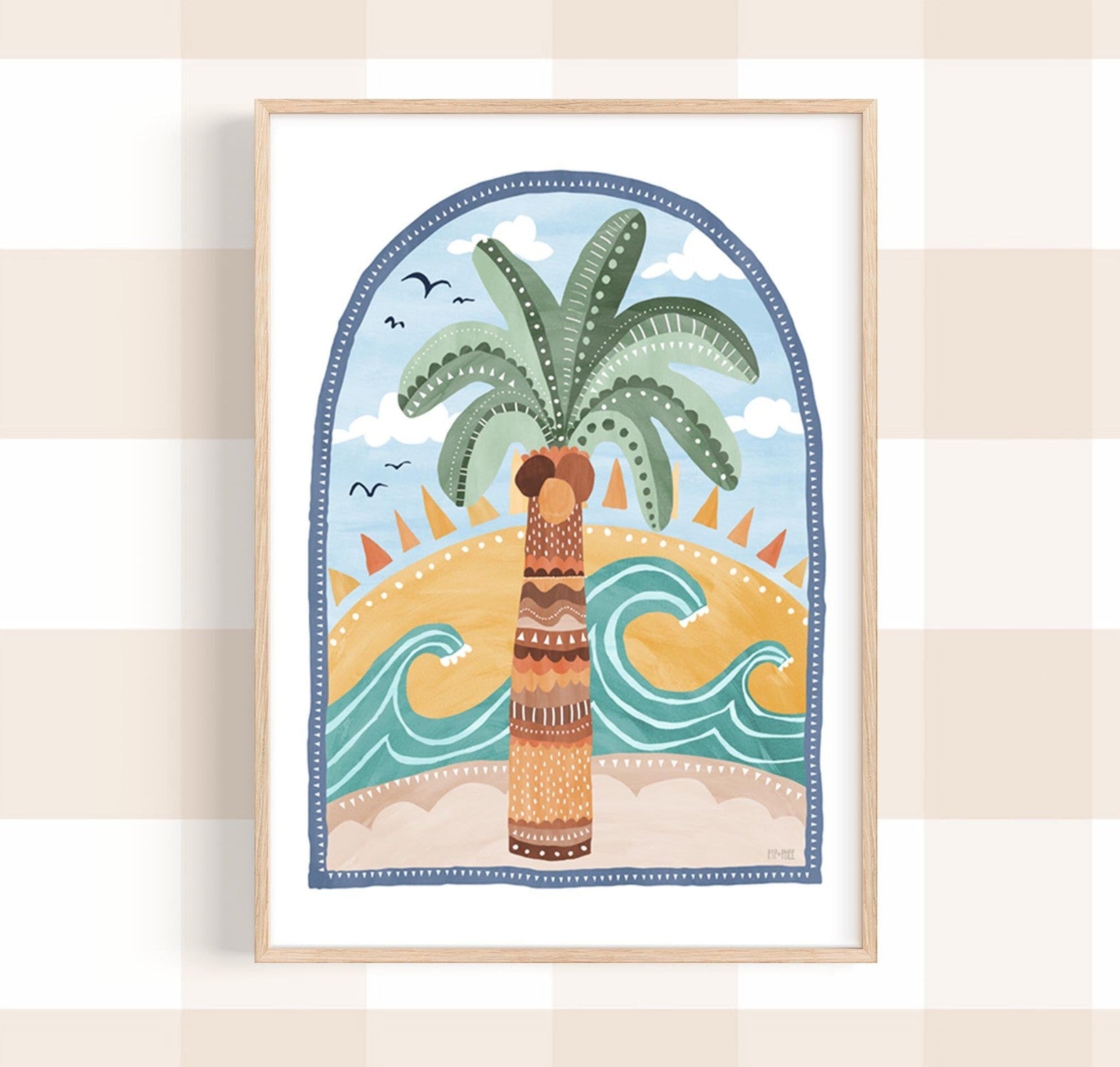 wall-art-print-canvas-poster-framed-Going Coconuts Palm Tree , By Pip and Phee-2