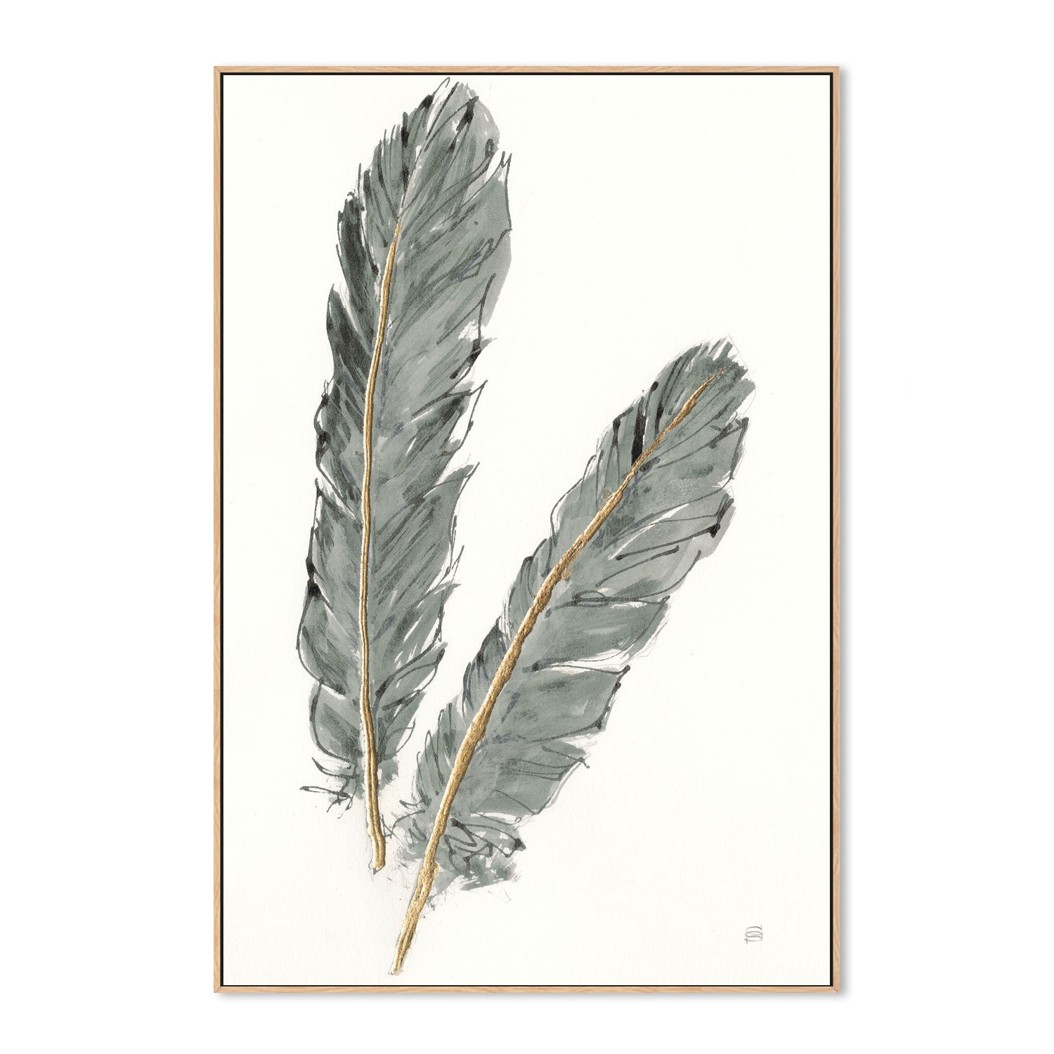wall-art-print-canvas-poster-framed-Gold Feathers, Style A , By Lisa Audit-GIOIA-WALL-ART