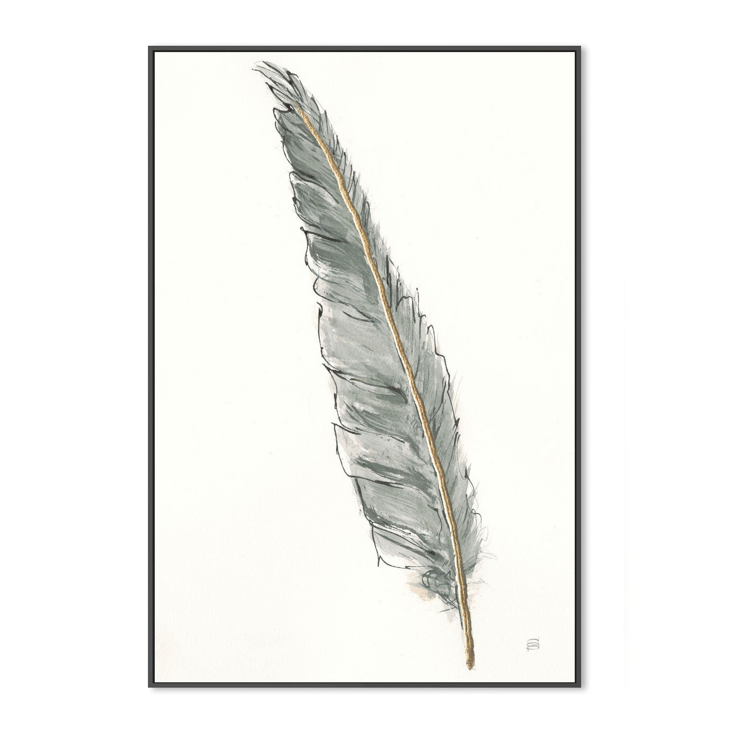 wall-art-print-canvas-poster-framed-Gold Feathers, Style B , By Lisa Audit-GIOIA-WALL-ART