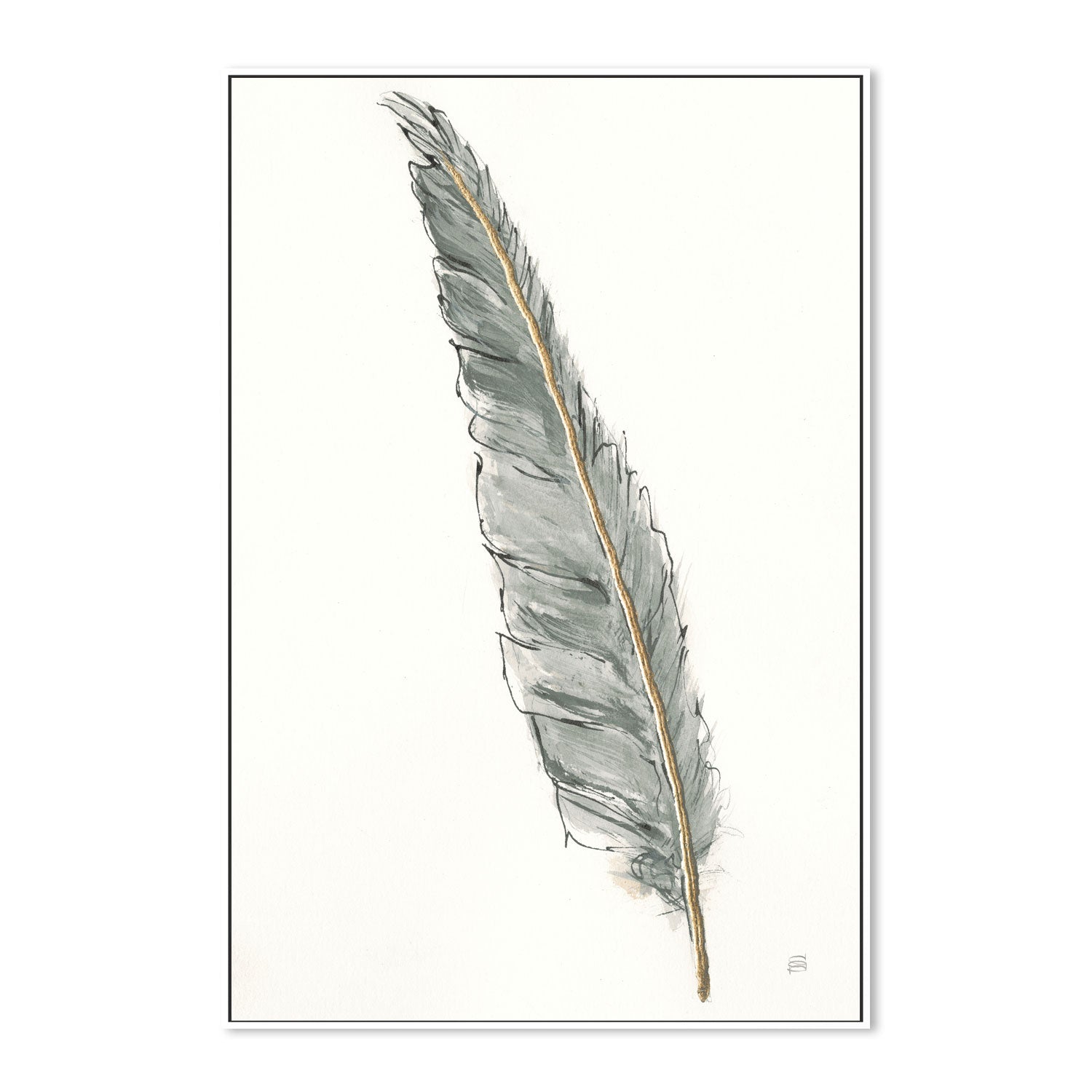 wall-art-print-canvas-poster-framed-Gold Feathers, Style B , By Lisa Audit-GIOIA-WALL-ART