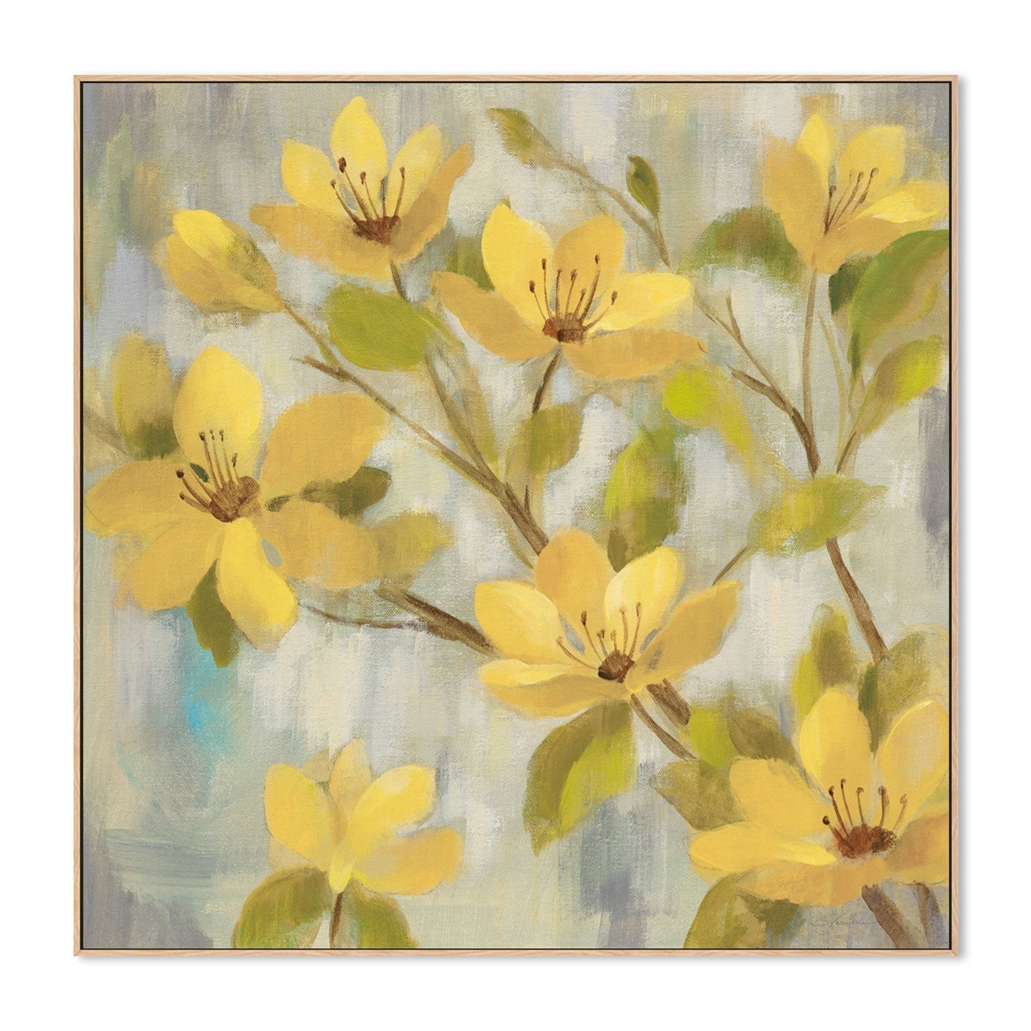 wall-art-print-canvas-poster-framed-Golden Bloom, Style A-by-Silvia Vassileva-Gioia Wall Art