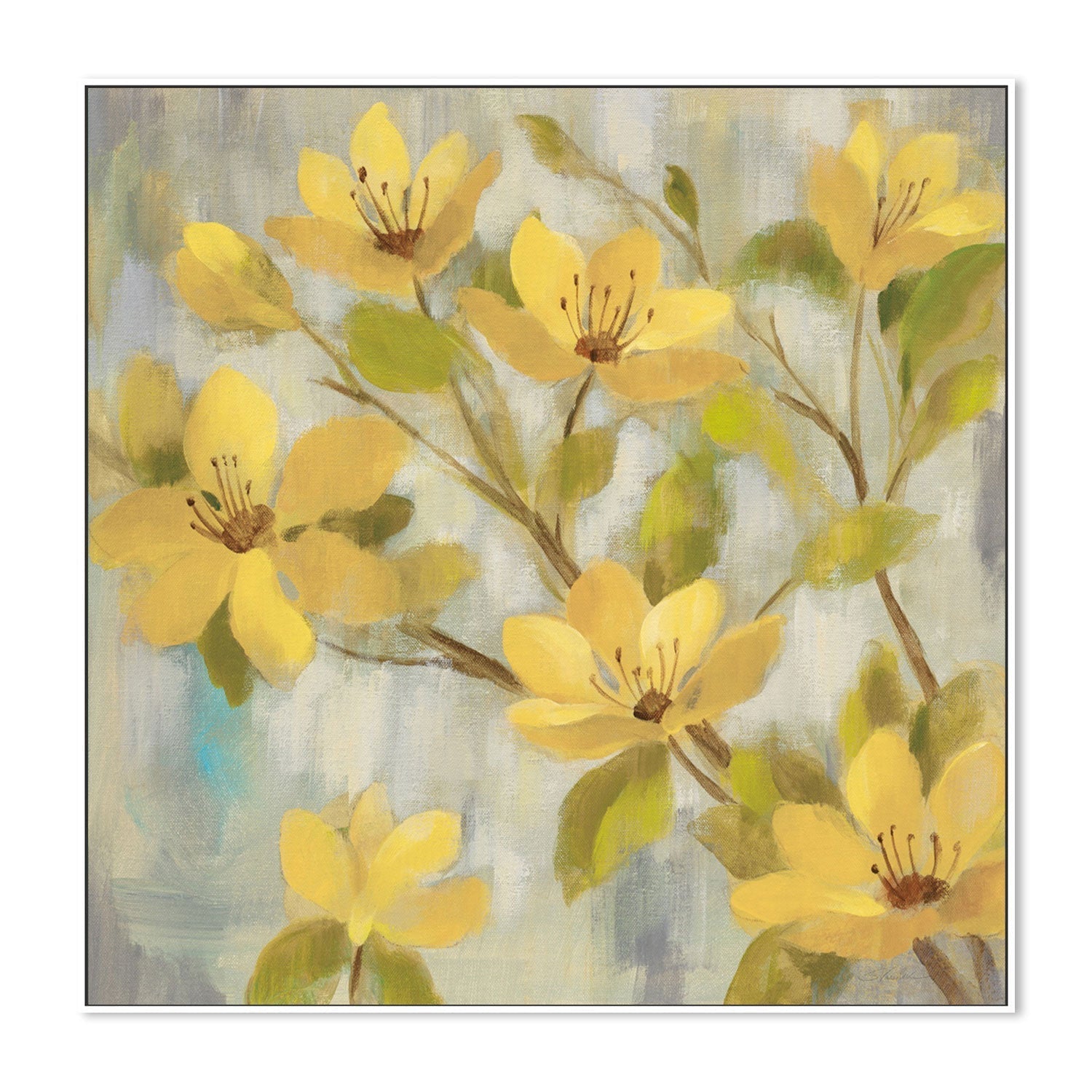 wall-art-print-canvas-poster-framed-Golden Bloom, Style A-by-Silvia Vassileva-Gioia Wall Art