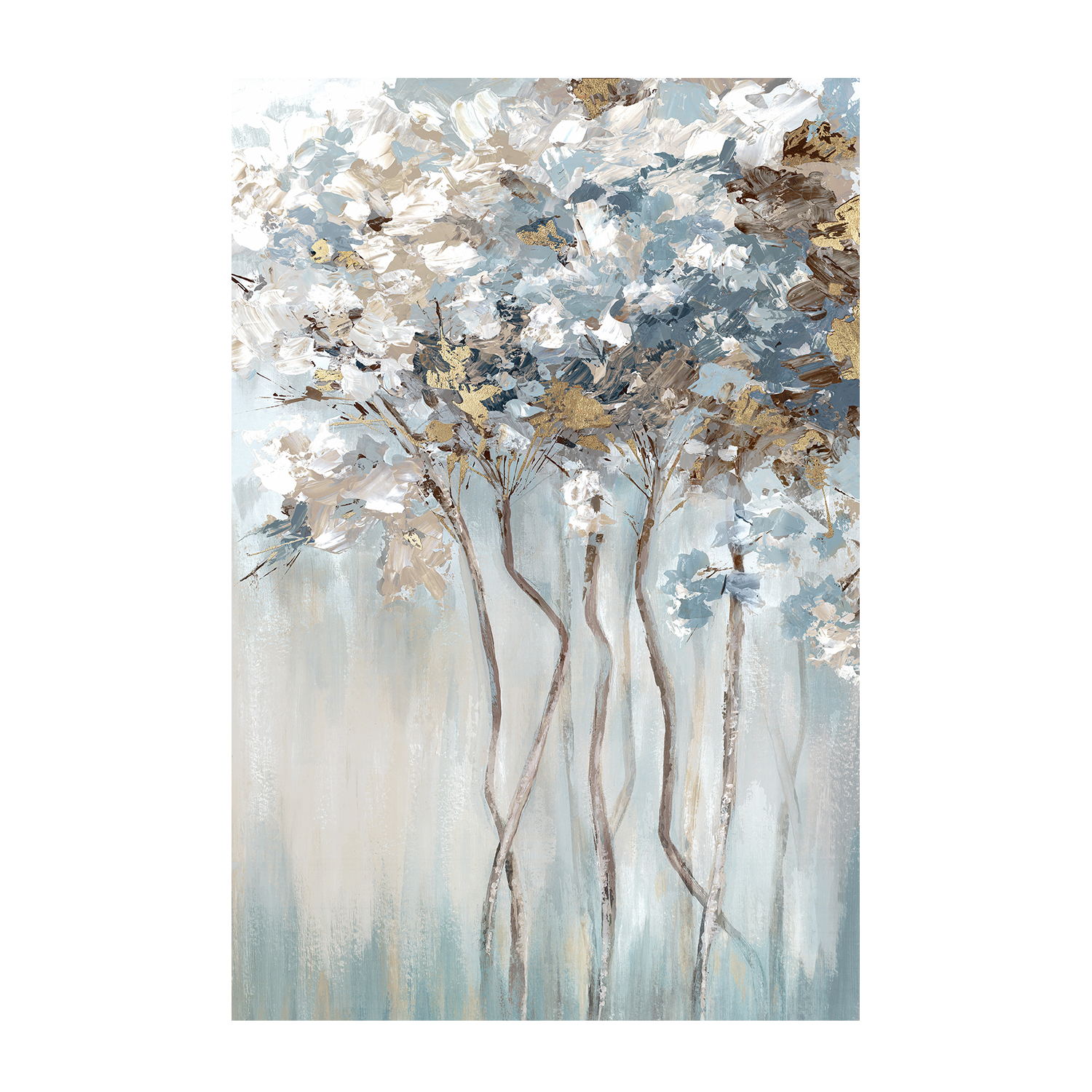 wall-art-print-canvas-poster-framed-Golden Blue Forest-1