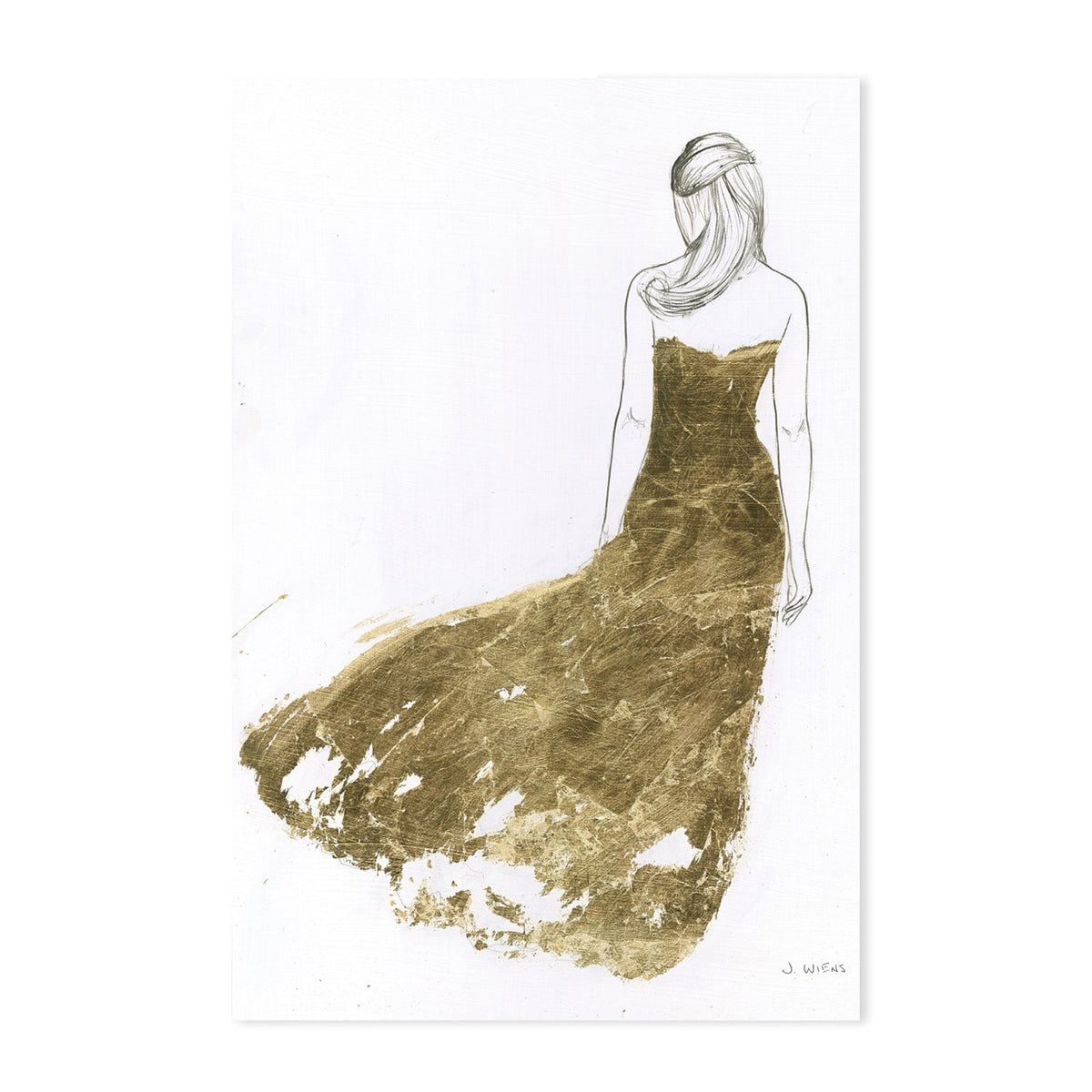 wall-art-print-canvas-poster-framed-Golden Dress, set of 2-by-James Wiens-Gioia Wall Art