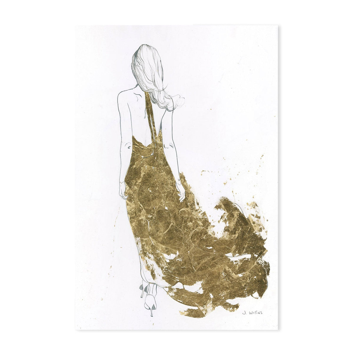 wall-art-print-canvas-poster-framed-Golden Dress, set of 2-by-James Wiens-Gioia Wall Art