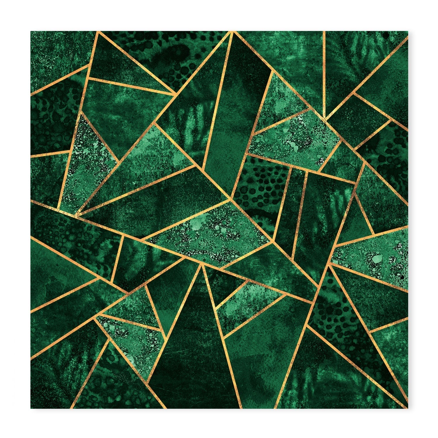 wall-art-print-canvas-poster-framed-Golden Emerald Geometric Design-GIOIA-WALL-ART