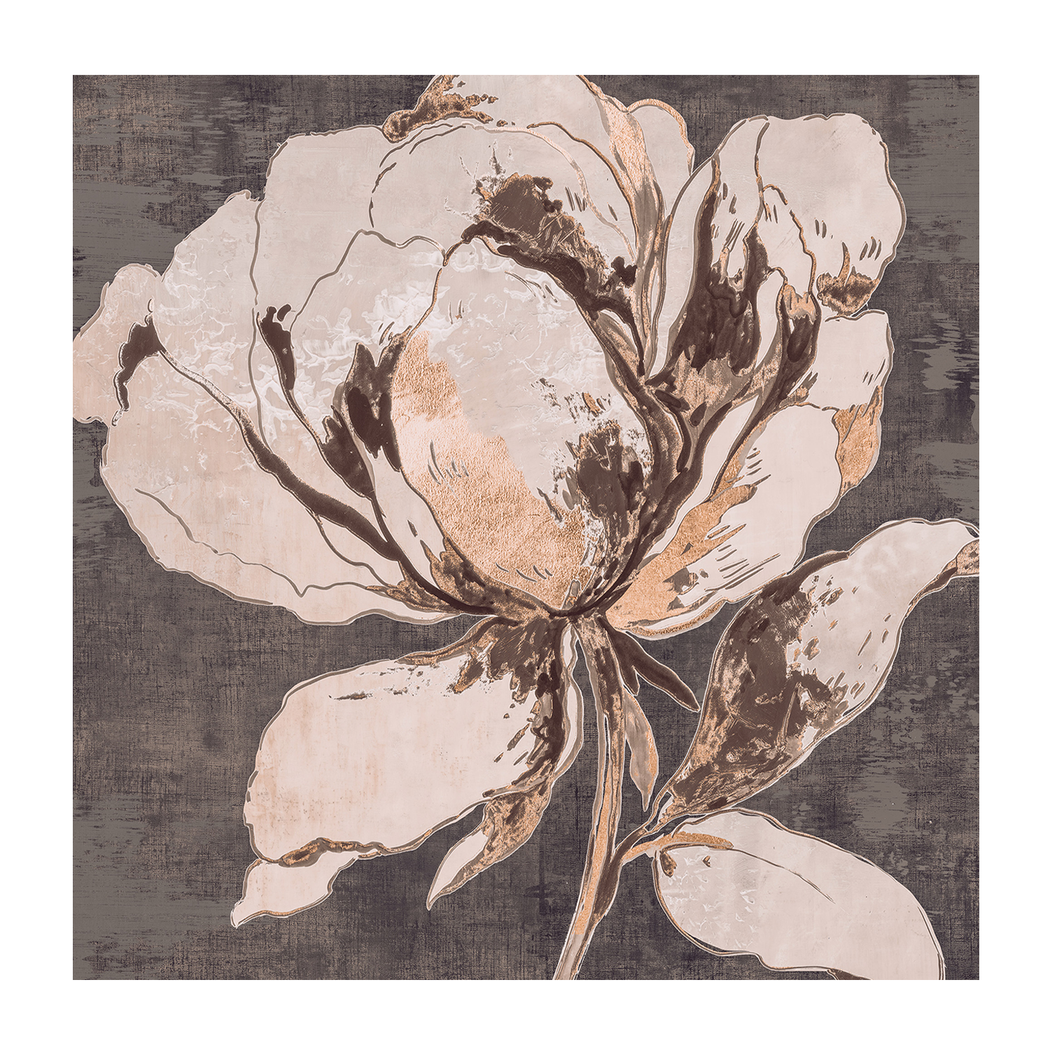 wall-art-print-canvas-poster-framed-Golden Flower, Brown Tone, Style B , By Asia Jensen-1