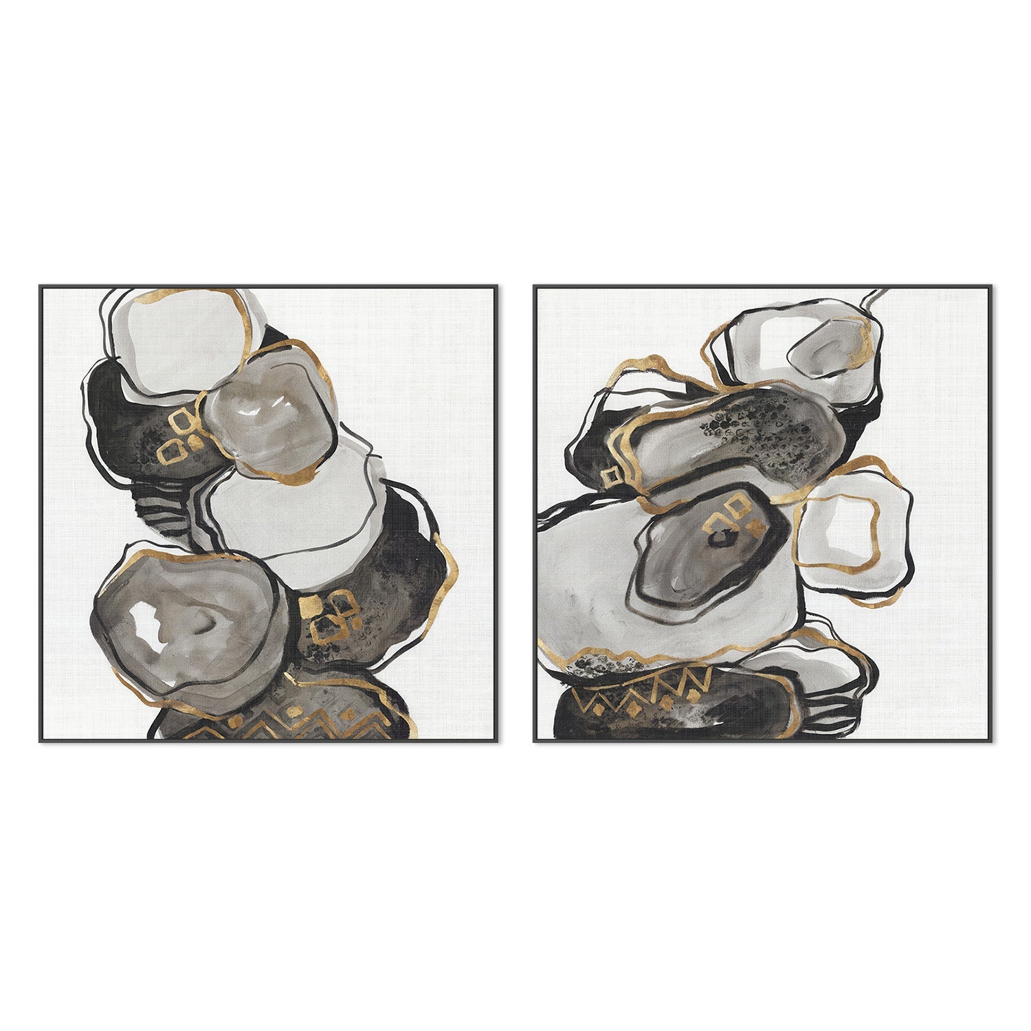 wall-art-print-canvas-poster-framed-Golden Gate, Style A & B, Set Of 2 , By Leda Robertson-3