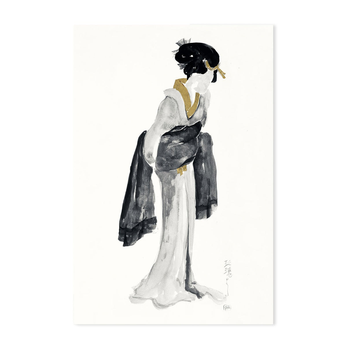 wall-art-print-canvas-poster-framed-Golden Geisha, Style A & B, Set Of 2 , By Chris Paschke-GIOIA-WALL-ART