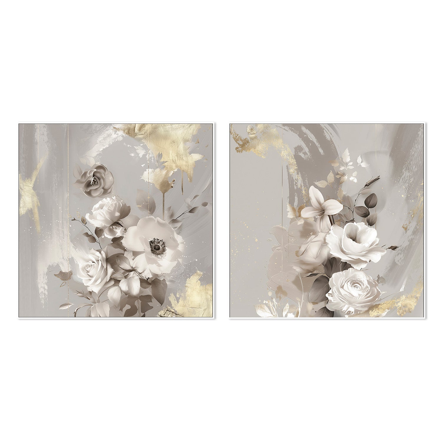 wall-art-print-canvas-poster-framed-Goldleaf Bloom, Style A & B, Set Of 2 , By Bella Eve-5