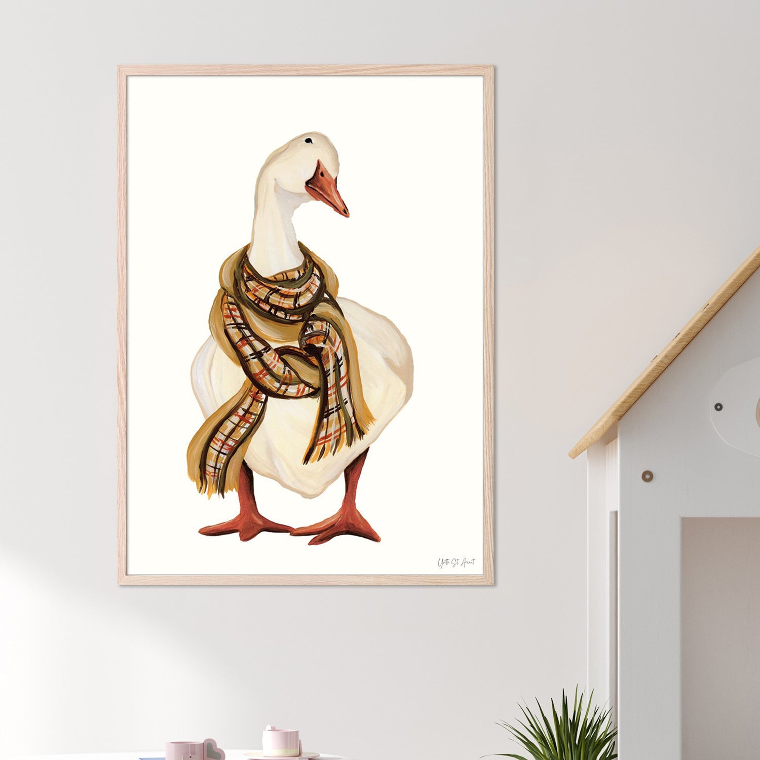 wall-art-print-canvas-poster-framed-Goose with Scarf-7