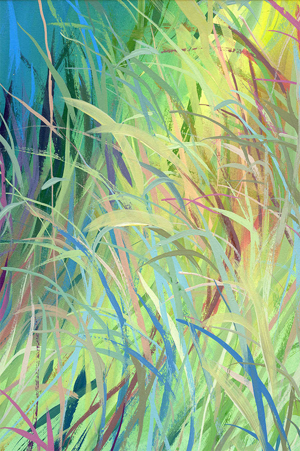 wall-art-print-canvas-poster-framed-Grassy neon greens-1