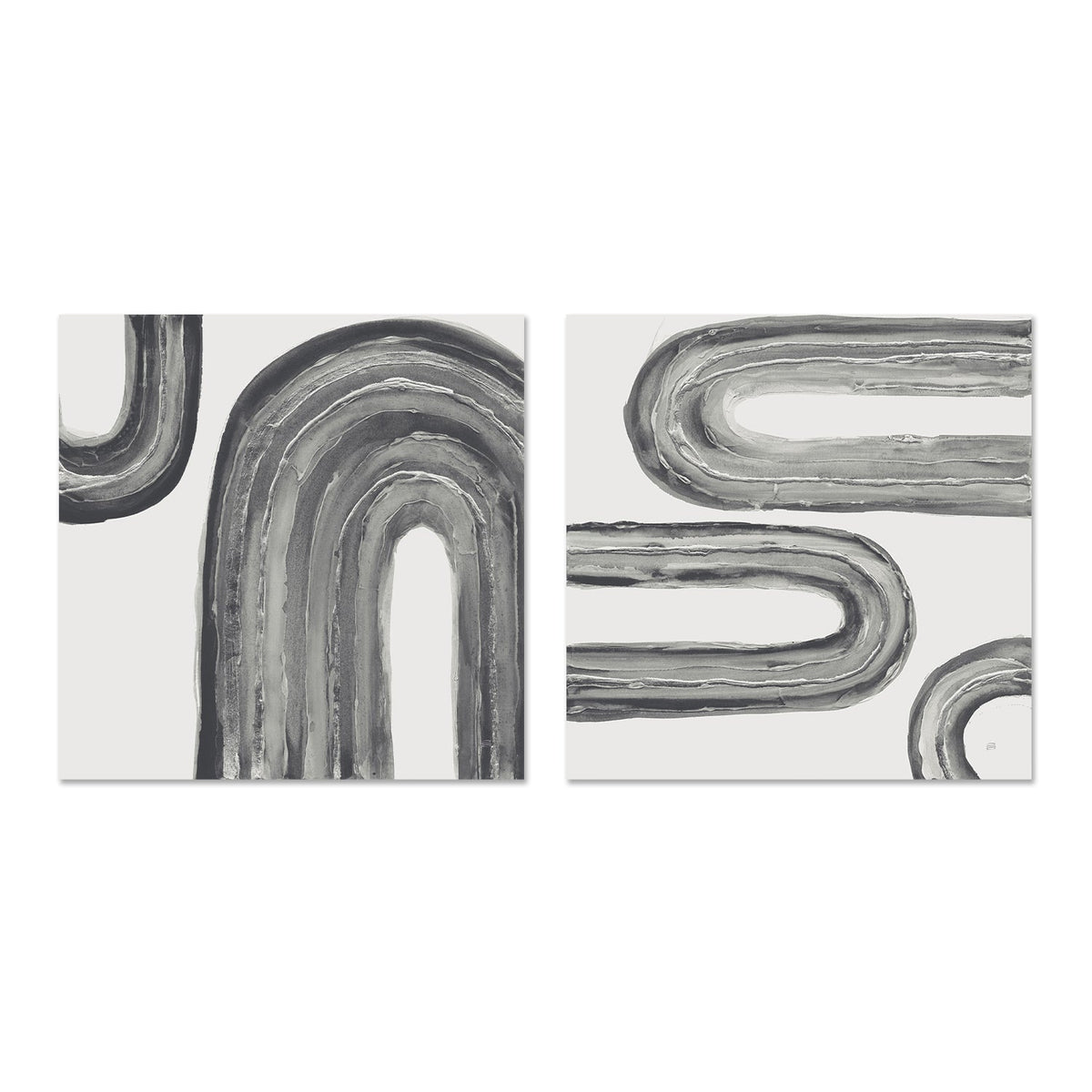 wall-art-print-canvas-poster-framed-Gray Rainbow, Set of 2-by-Chris Paschke-Gioia Wall Art