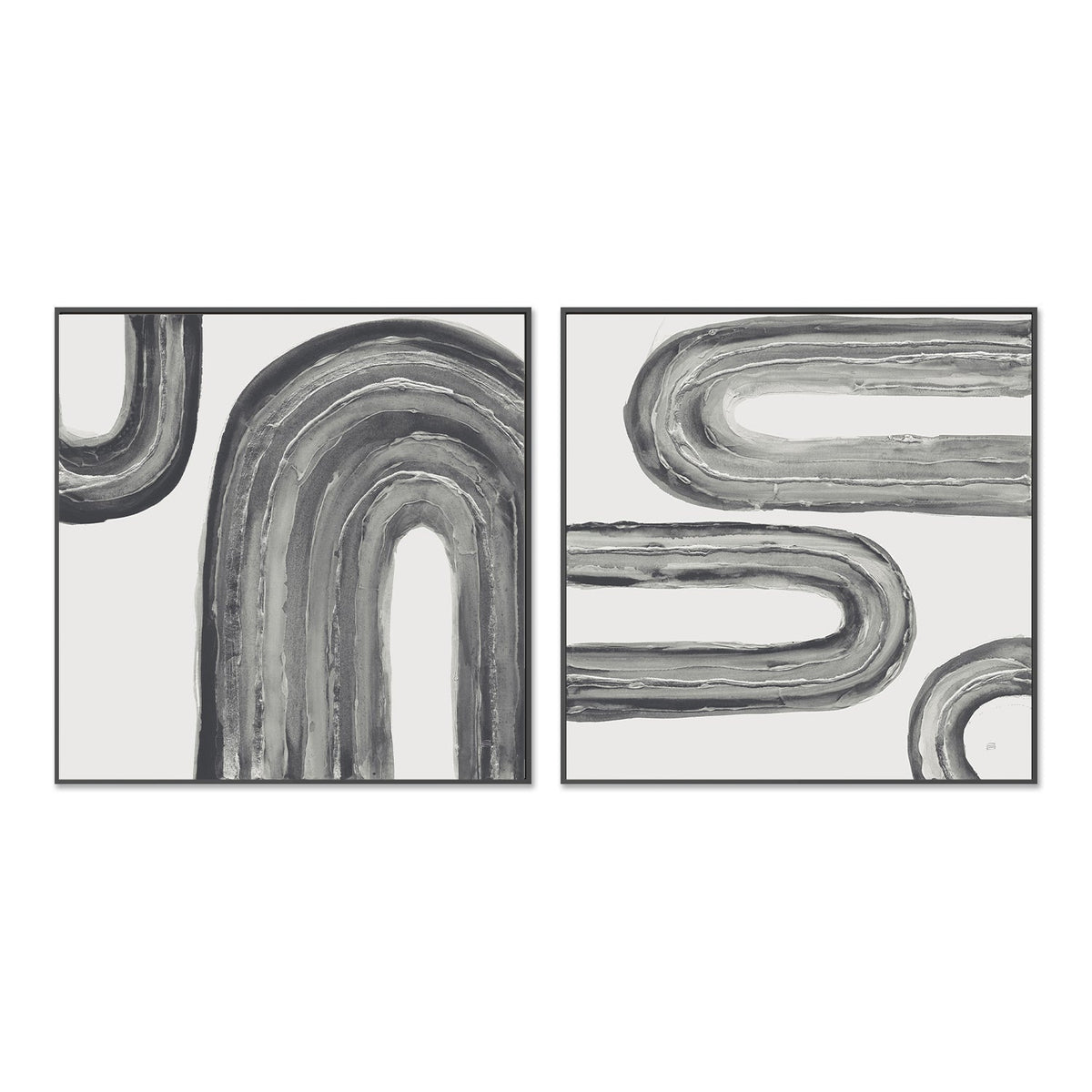 wall-art-print-canvas-poster-framed-Gray Rainbow, Set of 2-by-Chris Paschke-Gioia Wall Art