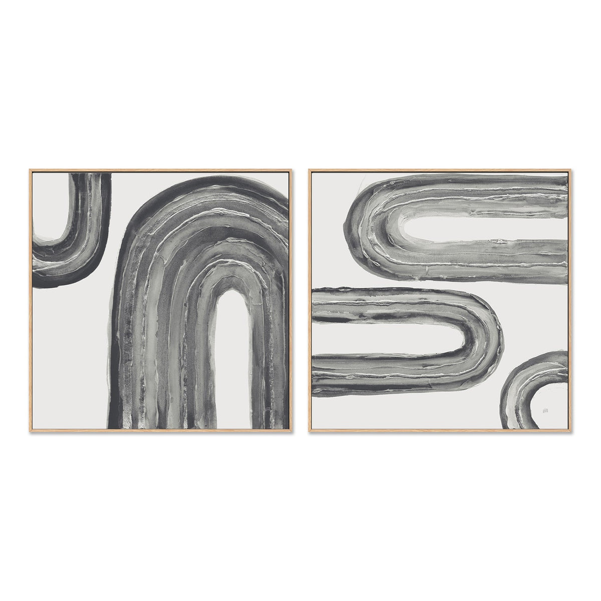 wall-art-print-canvas-poster-framed-Gray Rainbow, Set of 2-by-Chris Paschke-Gioia Wall Art