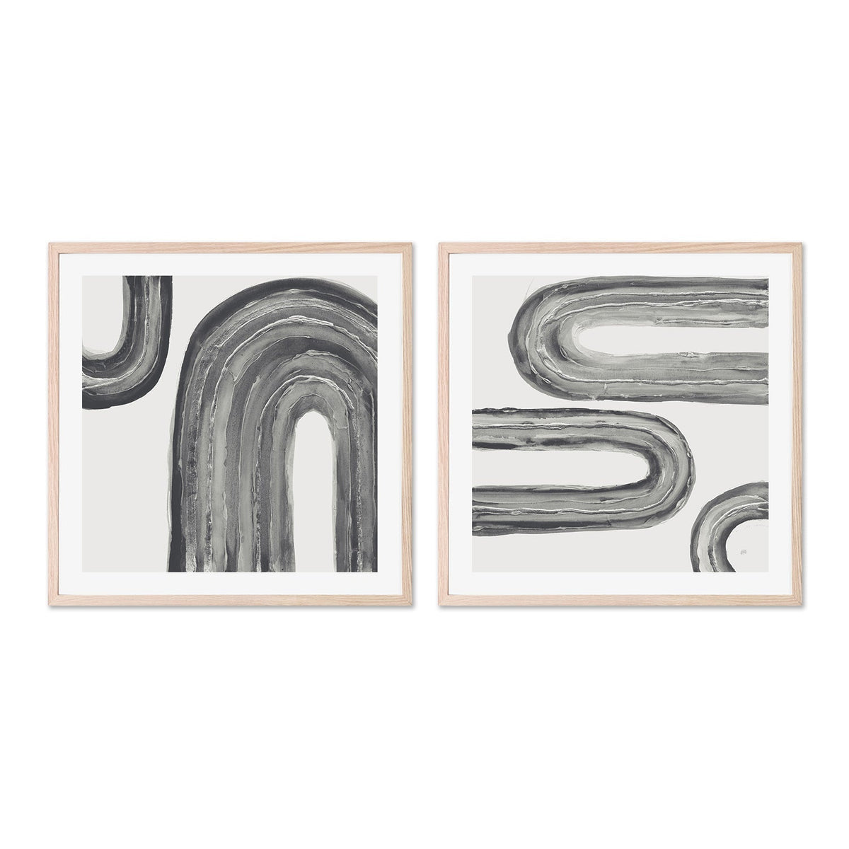 wall-art-print-canvas-poster-framed-Gray Rainbow, Set of 2-by-Chris Paschke-Gioia Wall Art