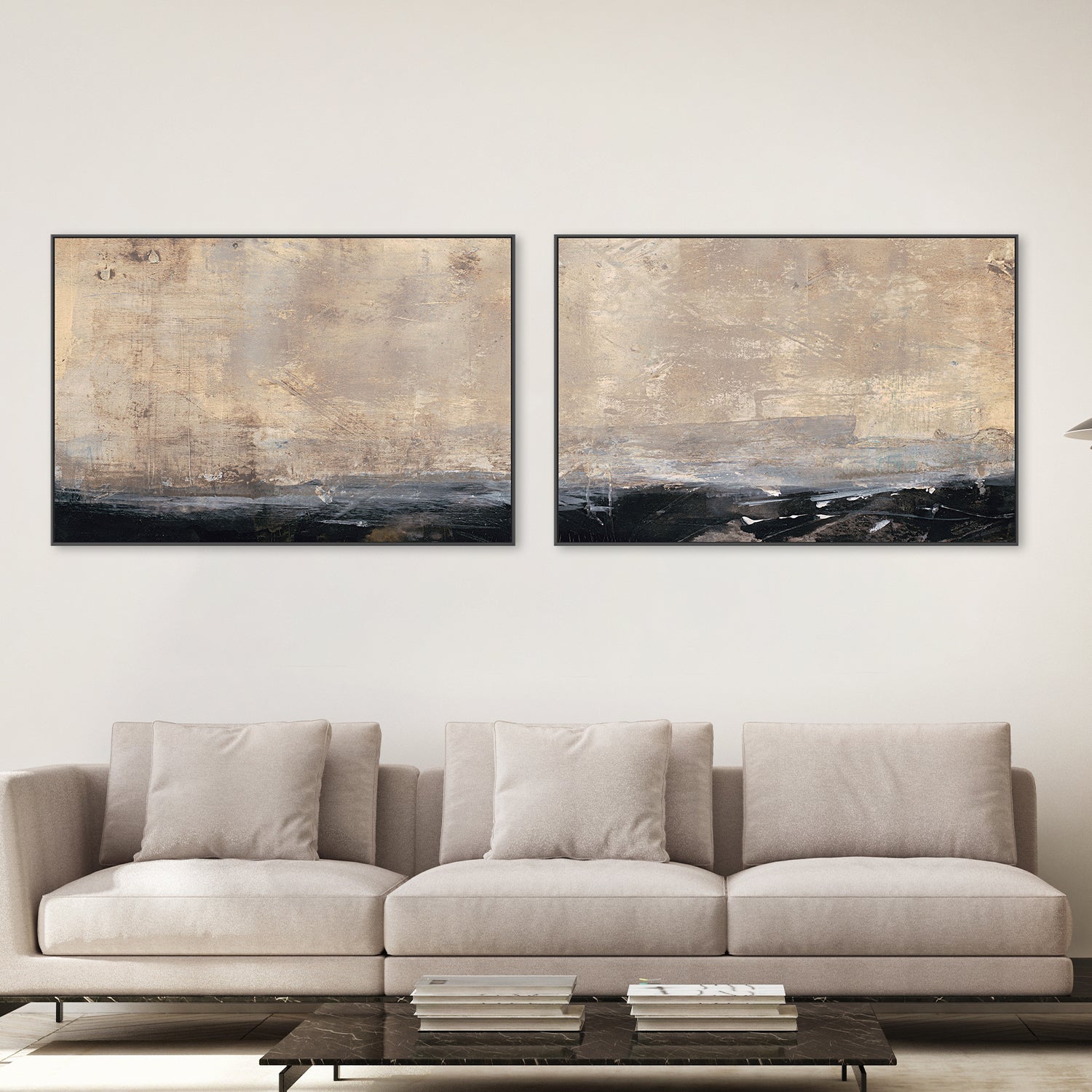 wall-art-print-canvas-poster-framed-Gray Sky Abstract, Style A & B, Set Of 2 , By Aubrey-2