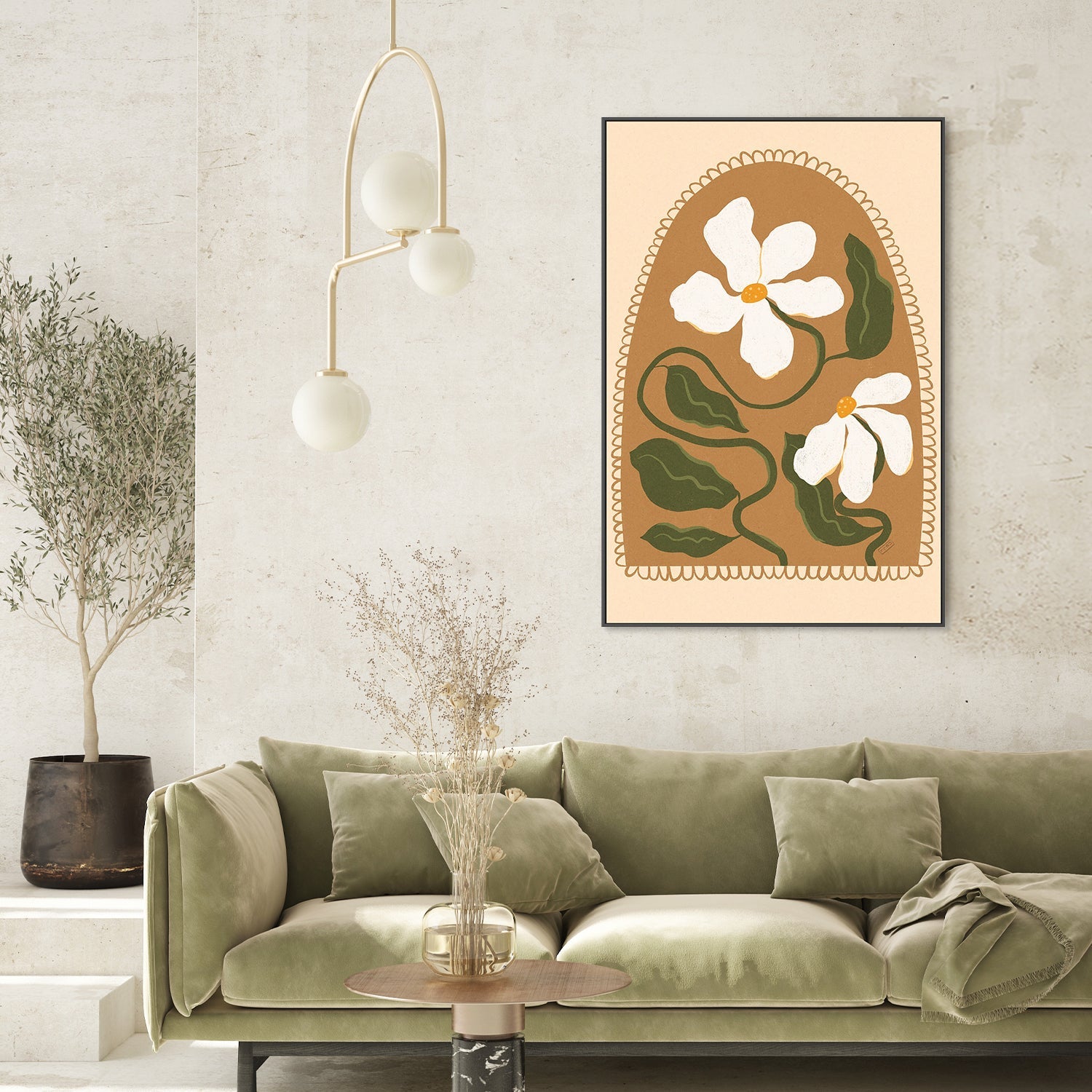 wall-art-print-canvas-poster-framed-Greek Inspired Boho Flowers-2