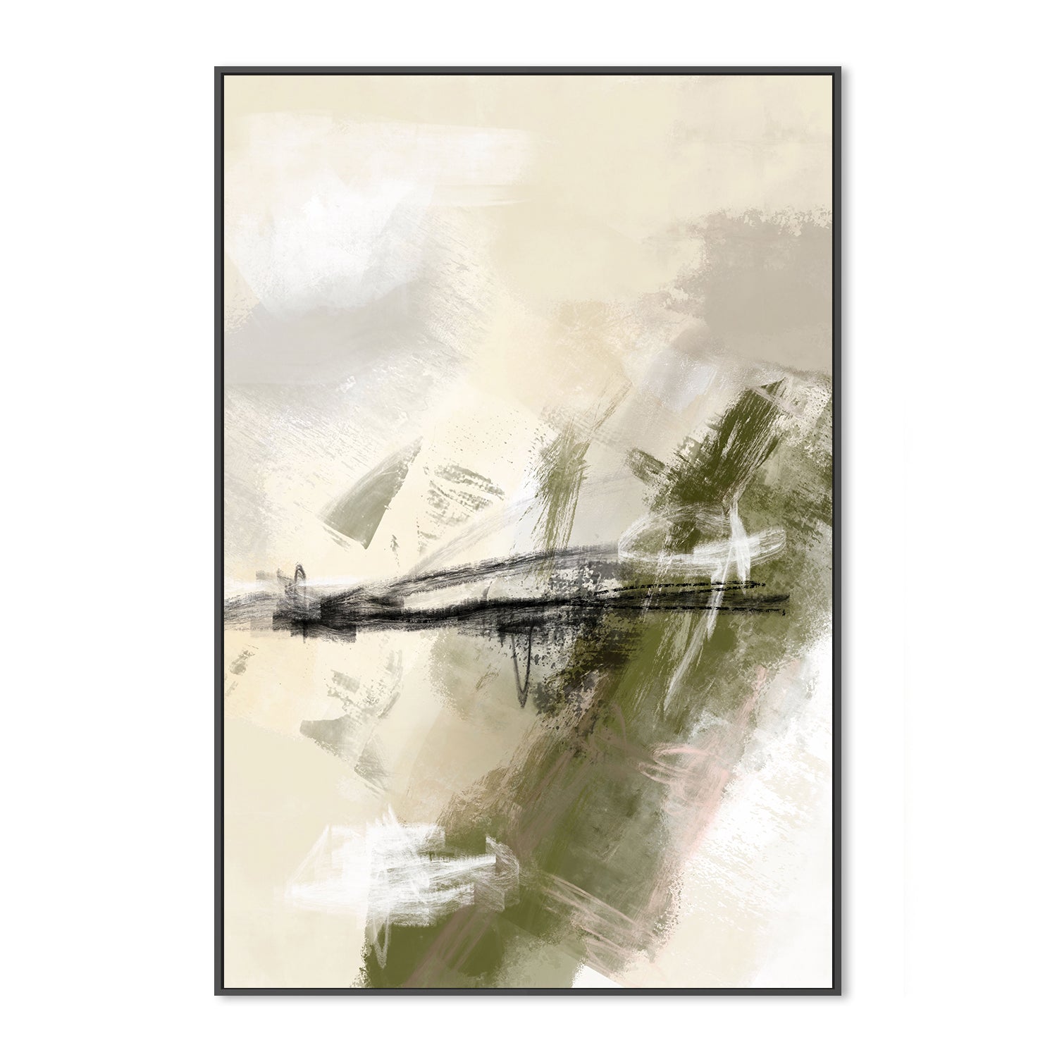 wall-art-print-canvas-poster-framed-Green And Beige, Style B , By Karine Tonial Grimm-3