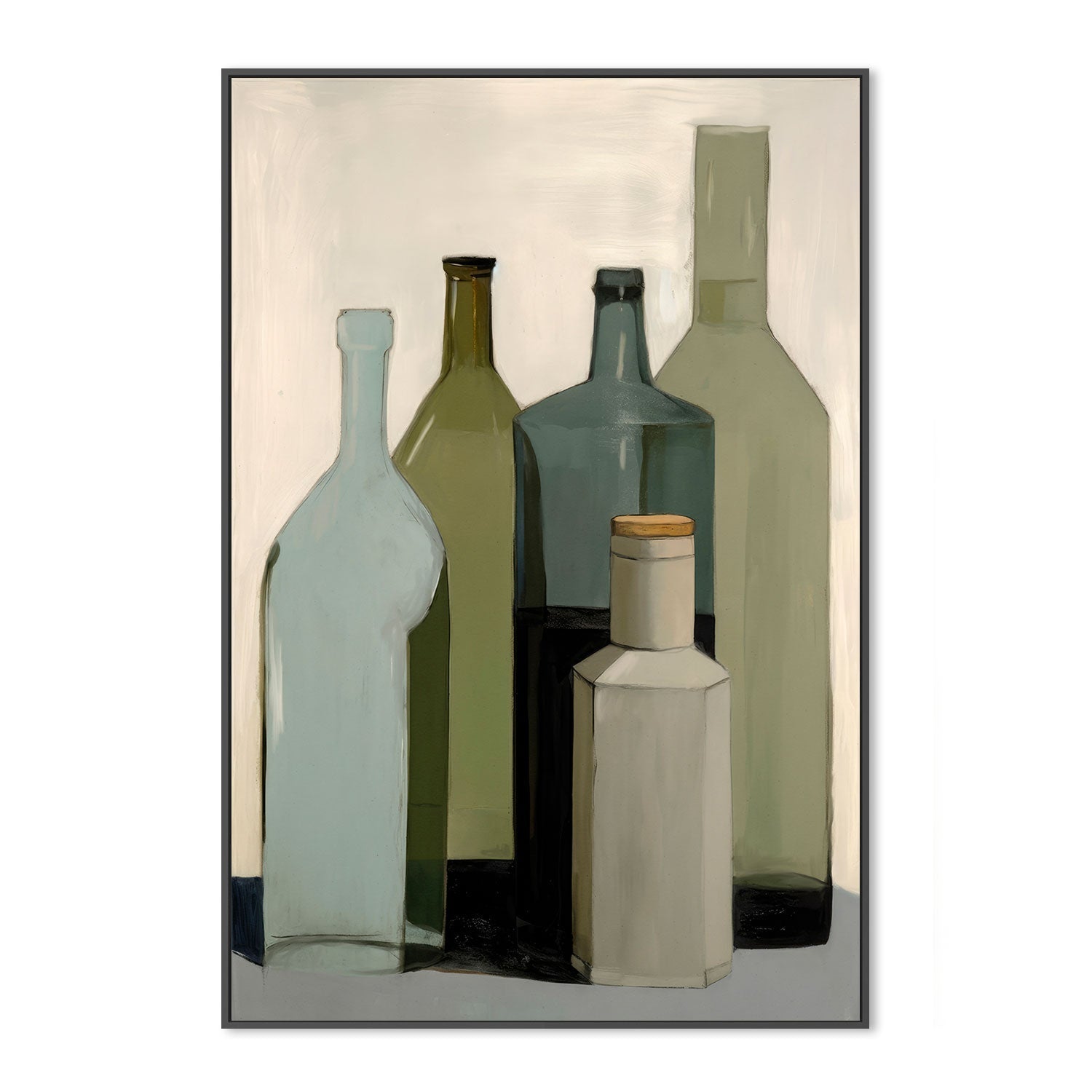 wall-art-print-canvas-poster-framed-Green Bottles , By Treechild-GIOIA-WALL-ART