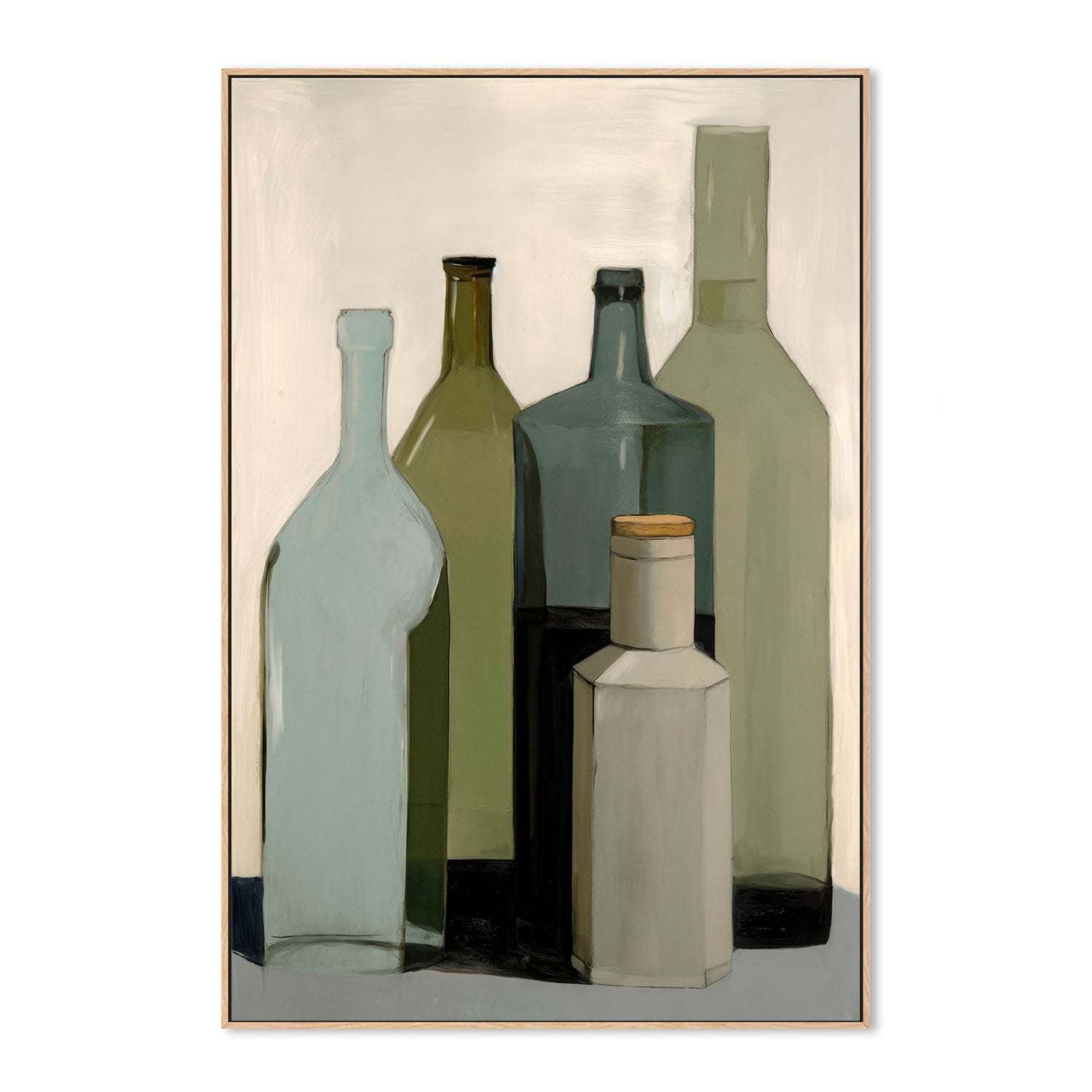 wall-art-print-canvas-poster-framed-Green Bottles , By Treechild-GIOIA-WALL-ART