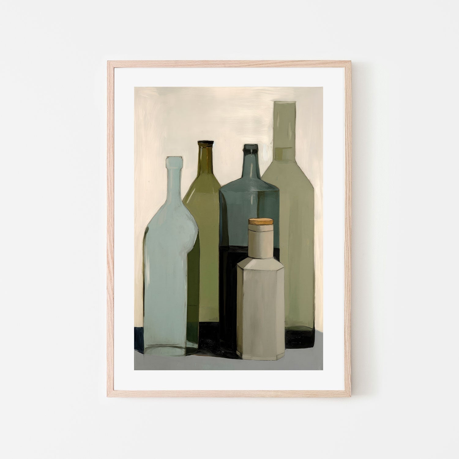 wall-art-print-canvas-poster-framed-Green Bottles , By Treechild-GIOIA-WALL-ART