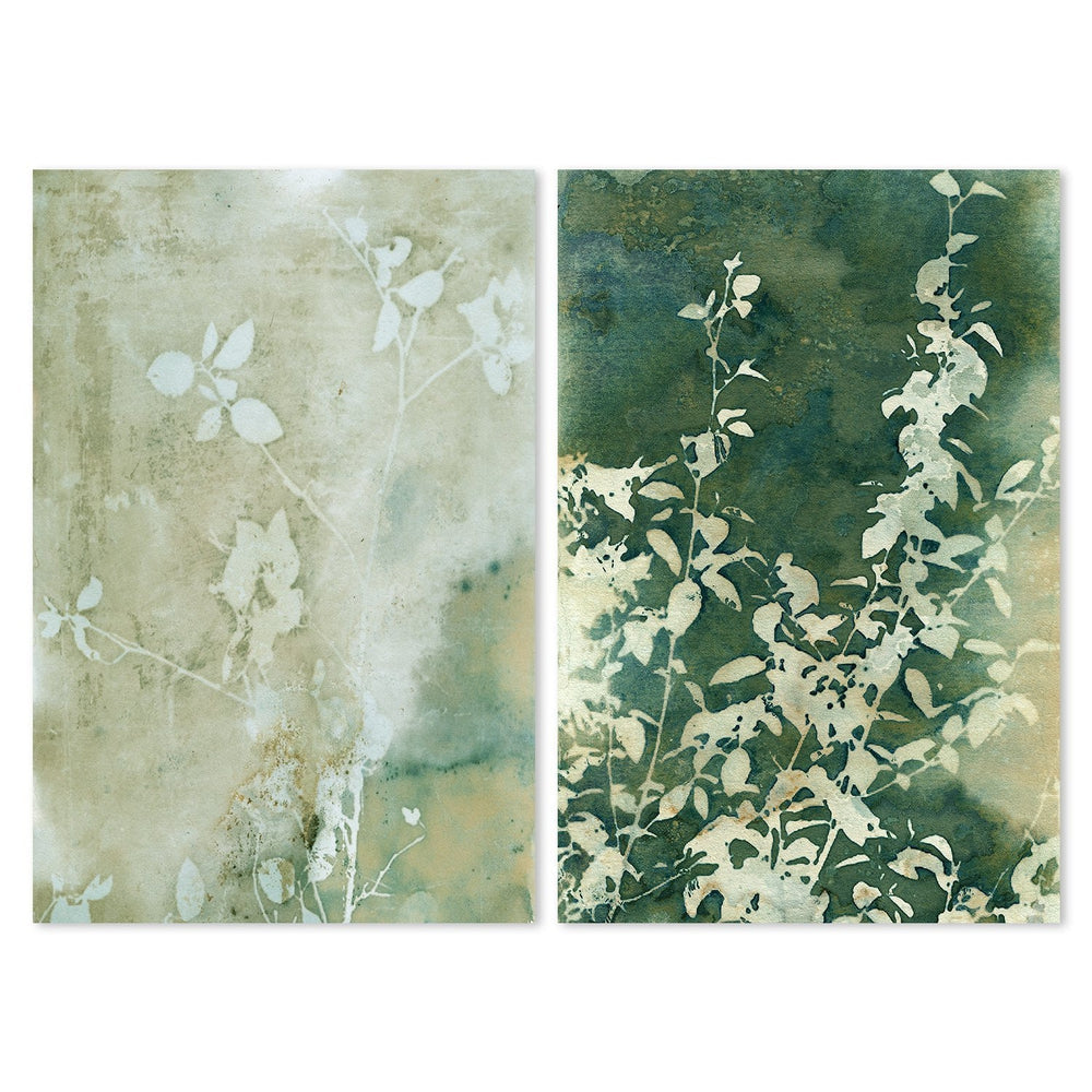 wall-art-print-canvas-poster-framed-Green Bouquet And Quiet Days, Set Of 2-by-Krista Mccurdy-Gioia Wall Art