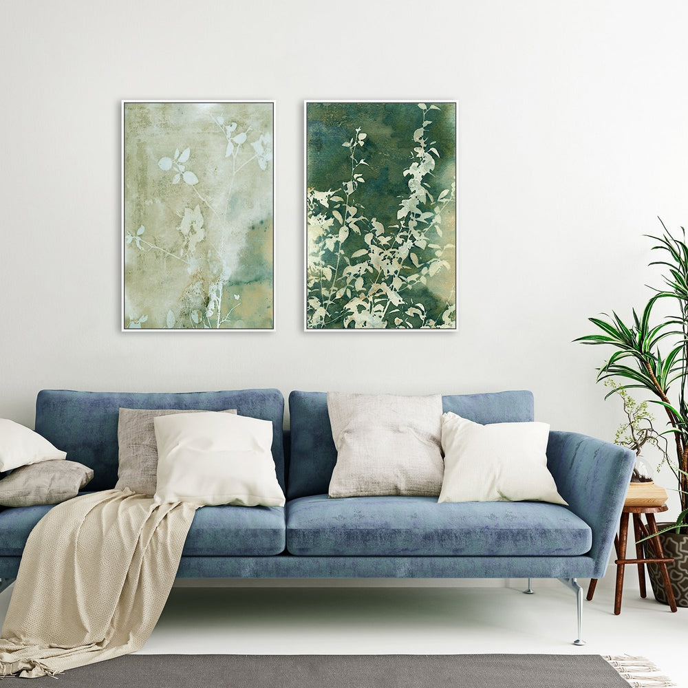 wall-art-print-canvas-poster-framed-Green Bouquet And Quiet Days, Set Of 2-by-Krista Mccurdy-Gioia Wall Art