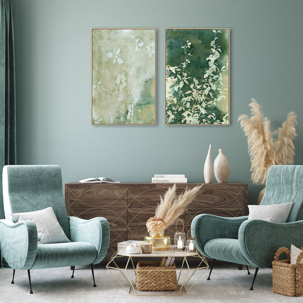wall-art-print-canvas-poster-framed-Green Bouquet And Quiet Days, Set Of 2-by-Krista Mccurdy-Gioia Wall Art