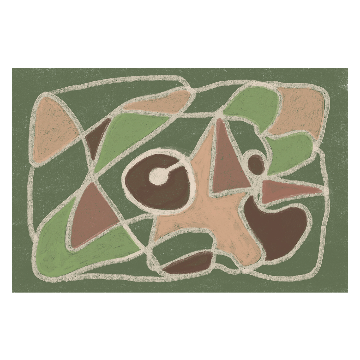 wall-art-print-canvas-poster-framed-Green Brown Abstract , By Sharyn Bursic-1