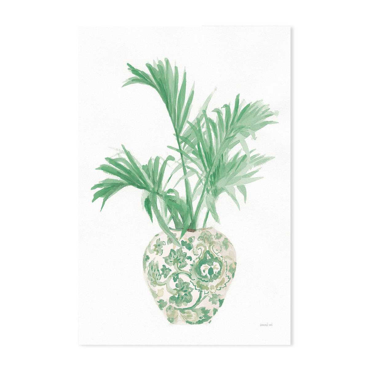 wall-art-print-canvas-poster-framed-Green Chinoiserie, Stye A & B, Set Of 2 , By Danhui Nai-GIOIA-WALL-ART