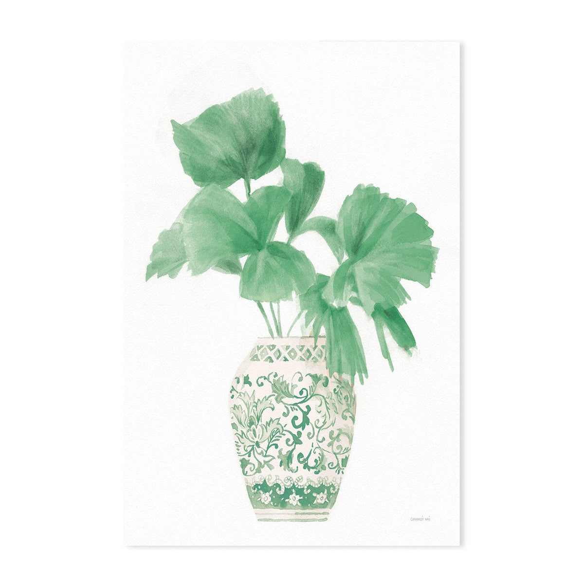 wall-art-print-canvas-poster-framed-Green Chinoiserie, Stye A & B, Set Of 2 , By Danhui Nai-GIOIA-WALL-ART