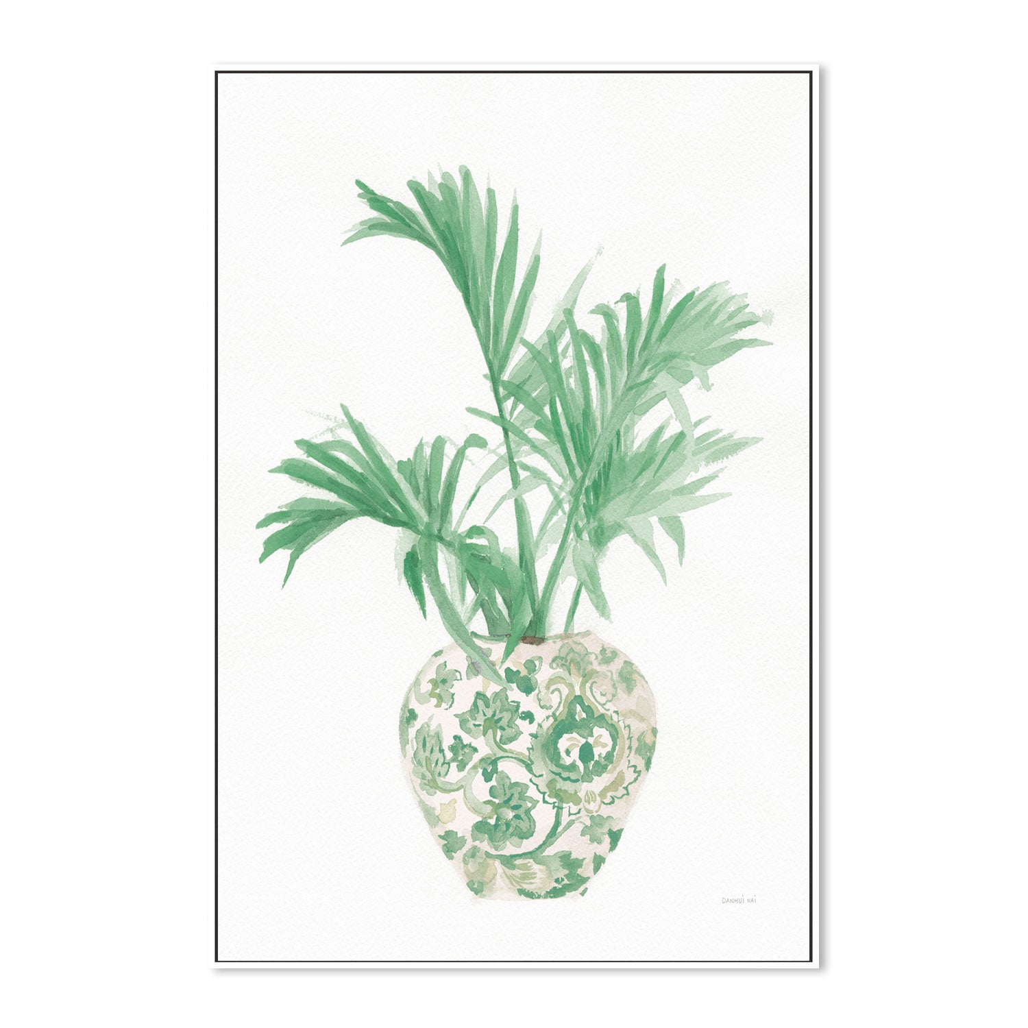 wall-art-print-canvas-poster-framed-Green Chinoiserie, Style A , By Danhui Nai-GIOIA-WALL-ART
