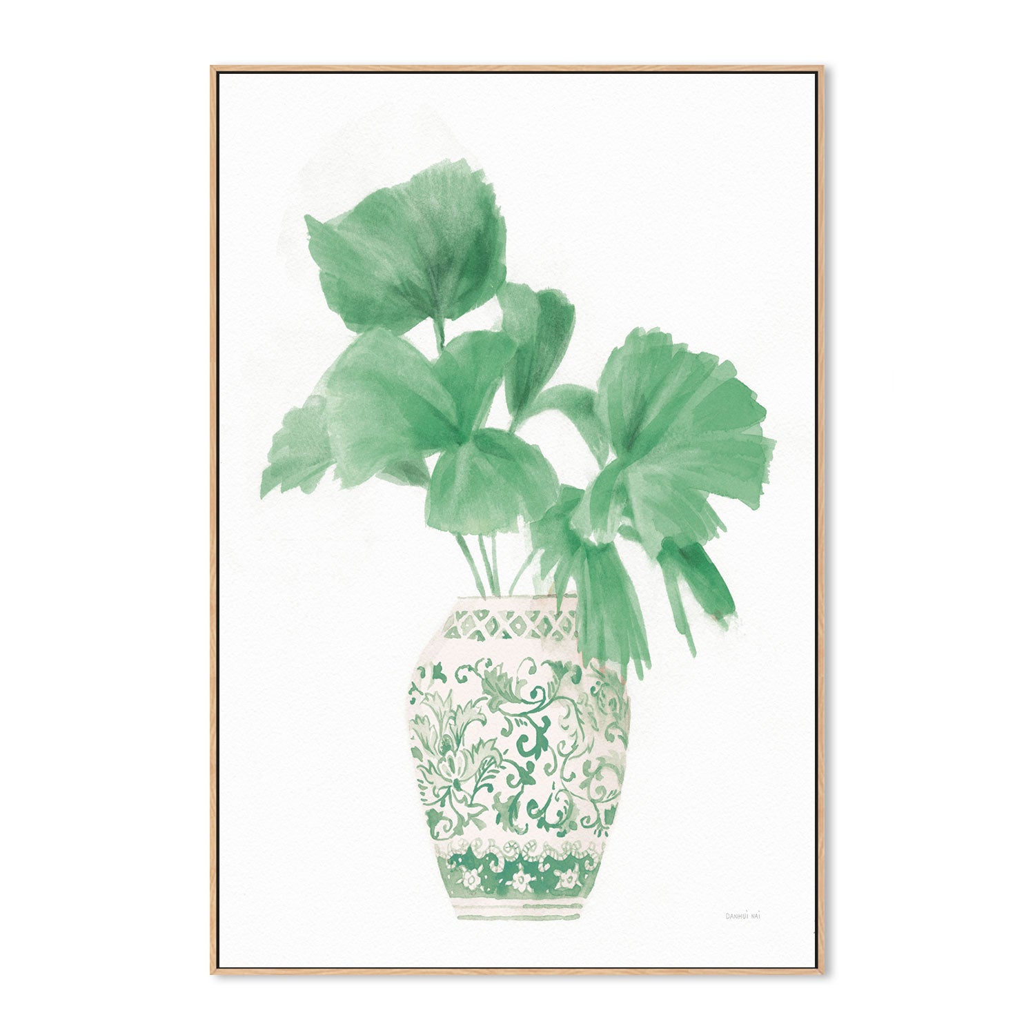 wall-art-print-canvas-poster-framed-Green Chinoiserie, Style B , By Danhui Nai-GIOIA-WALL-ART